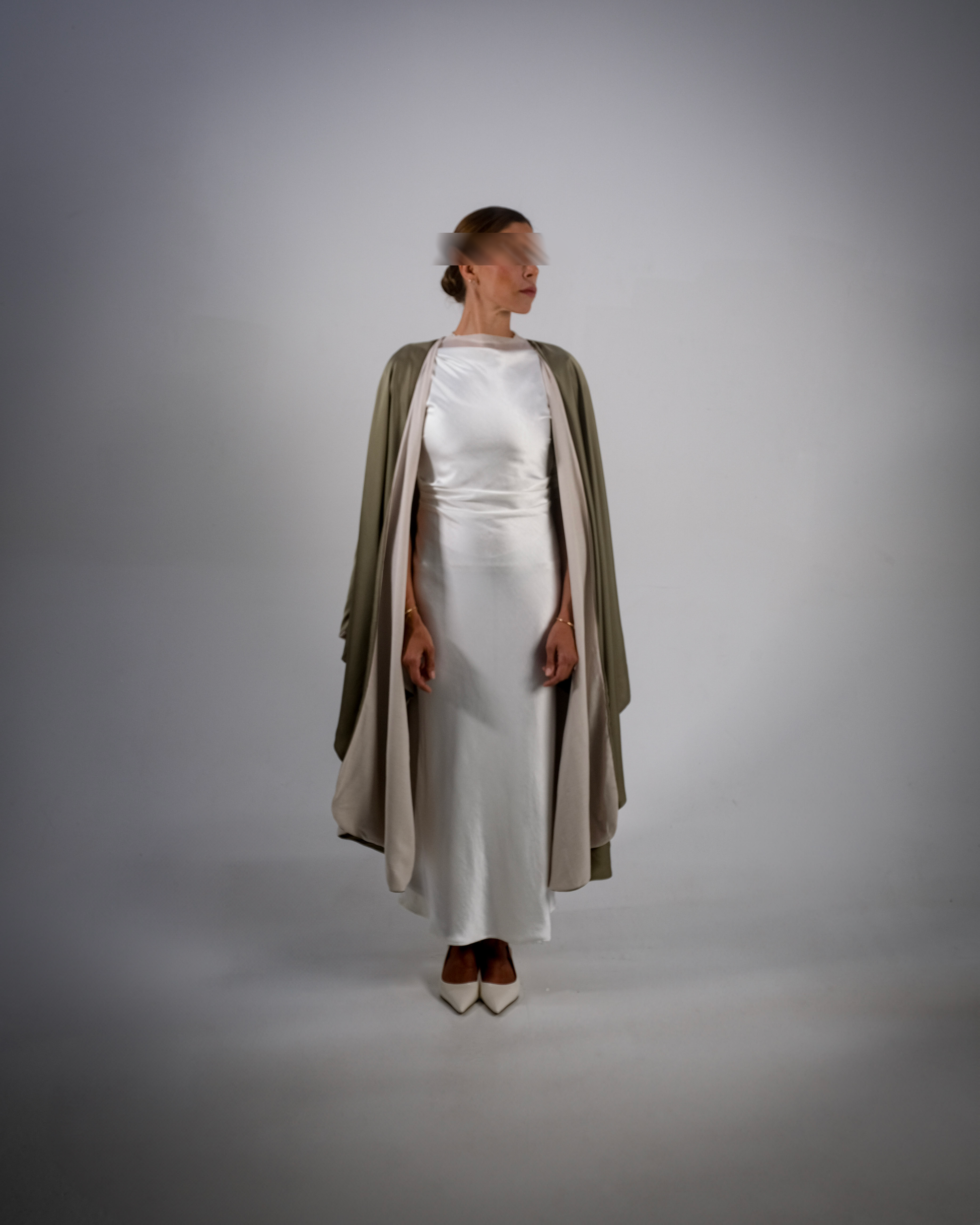 Olive Silky Satin Reversible Abaya - SOLD