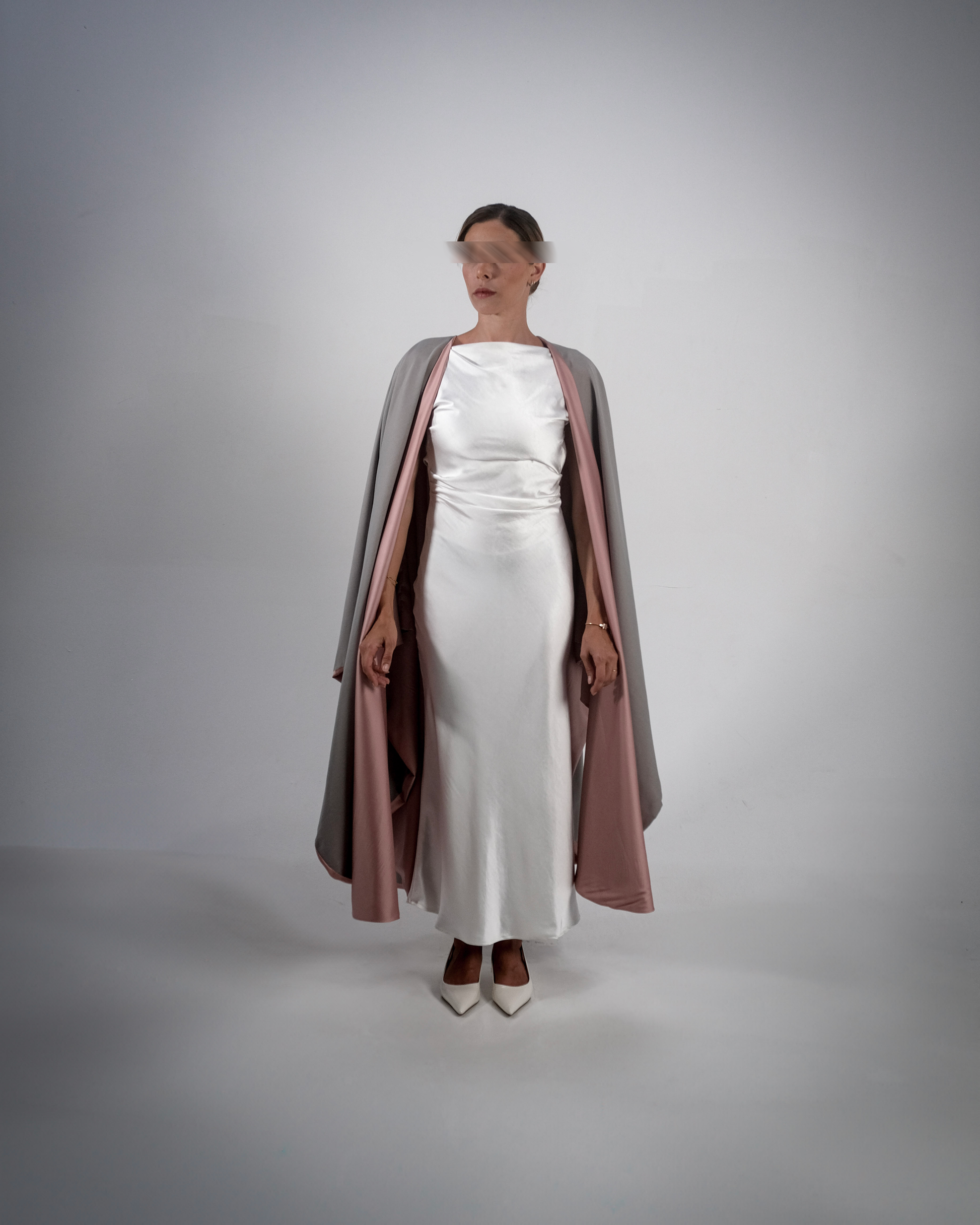Dusty Pink Silky Satin Reversible Abaya