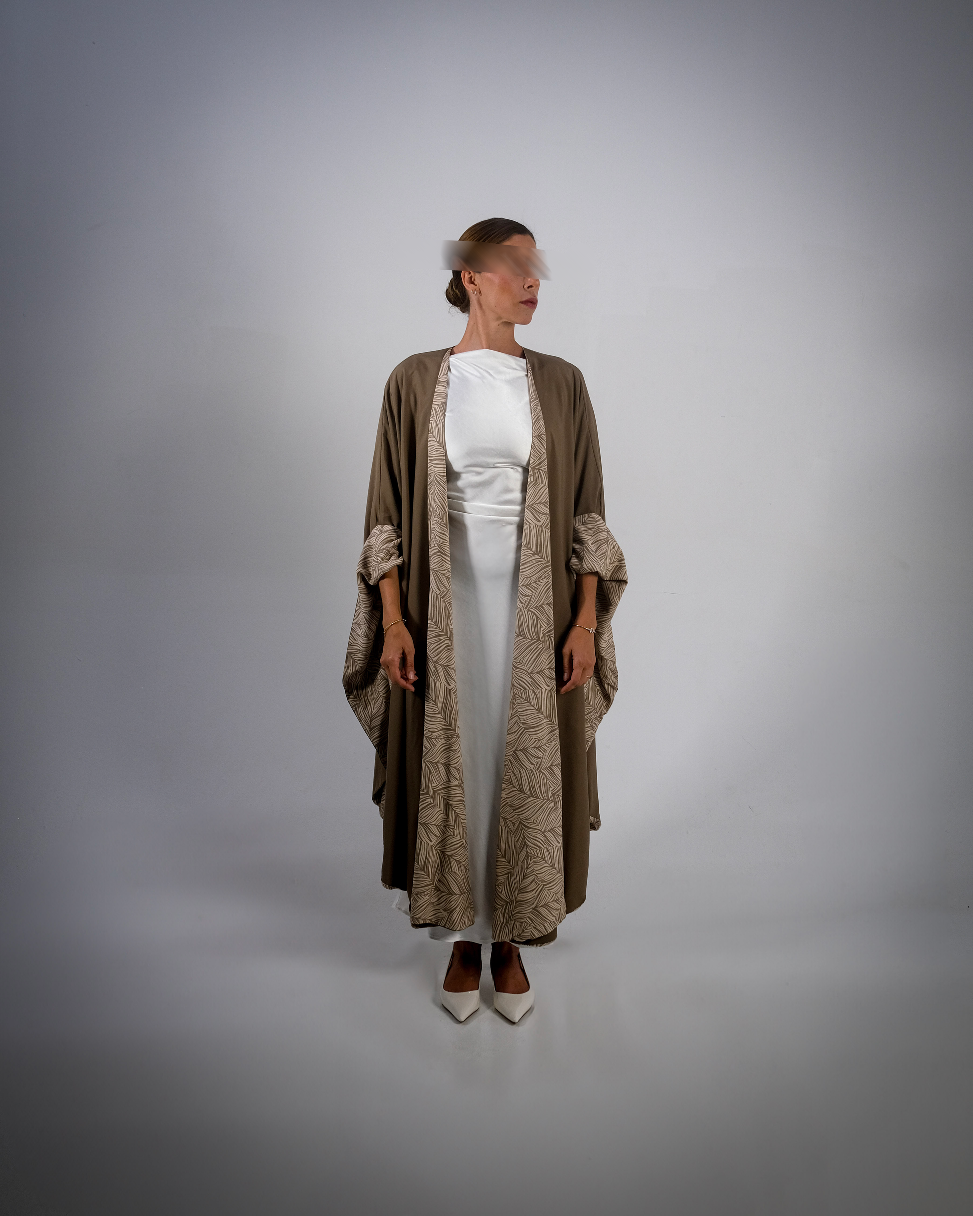 Olive Print Cotton Reversible Abaya
