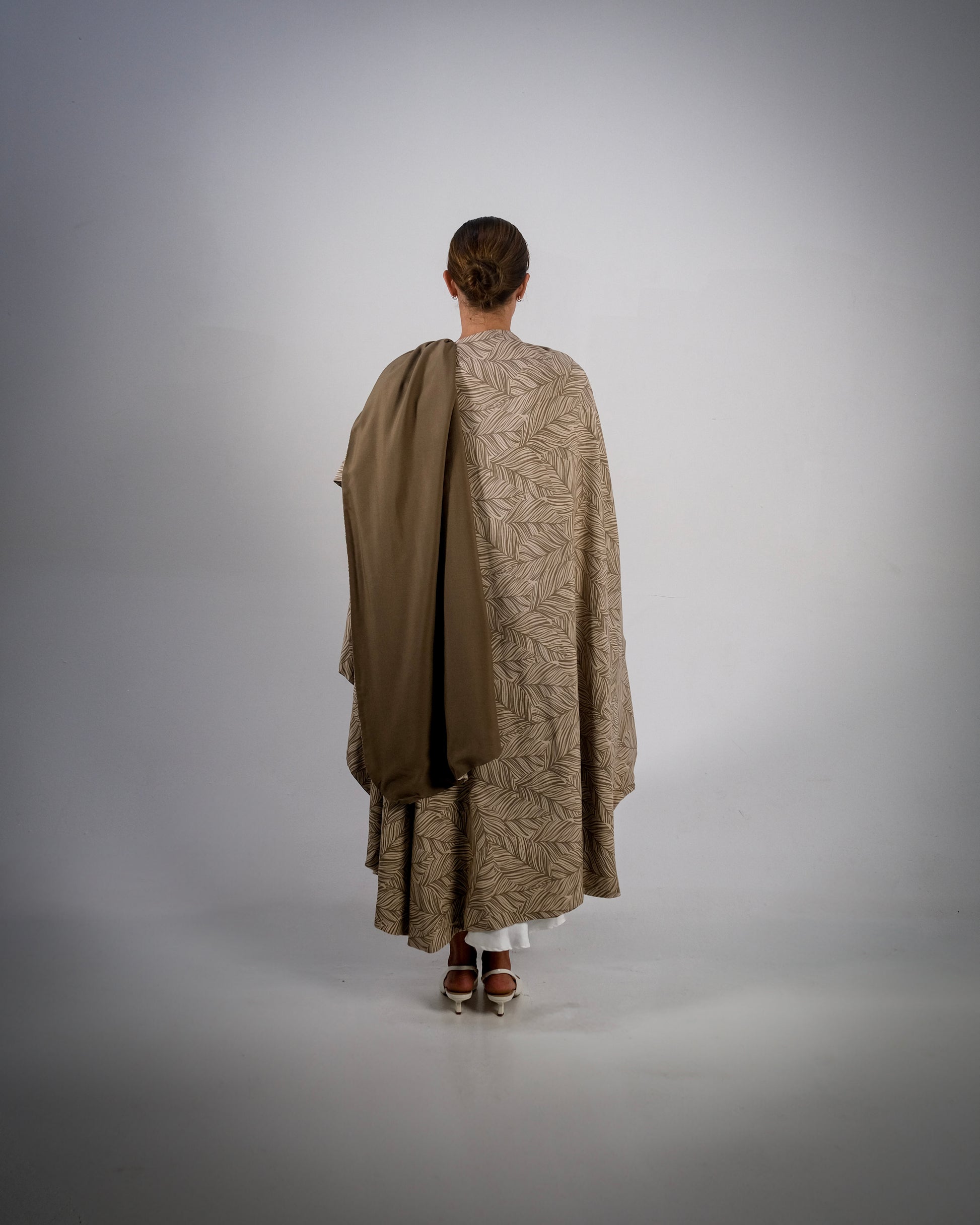 Olive Print Cotton Reversible Abaya