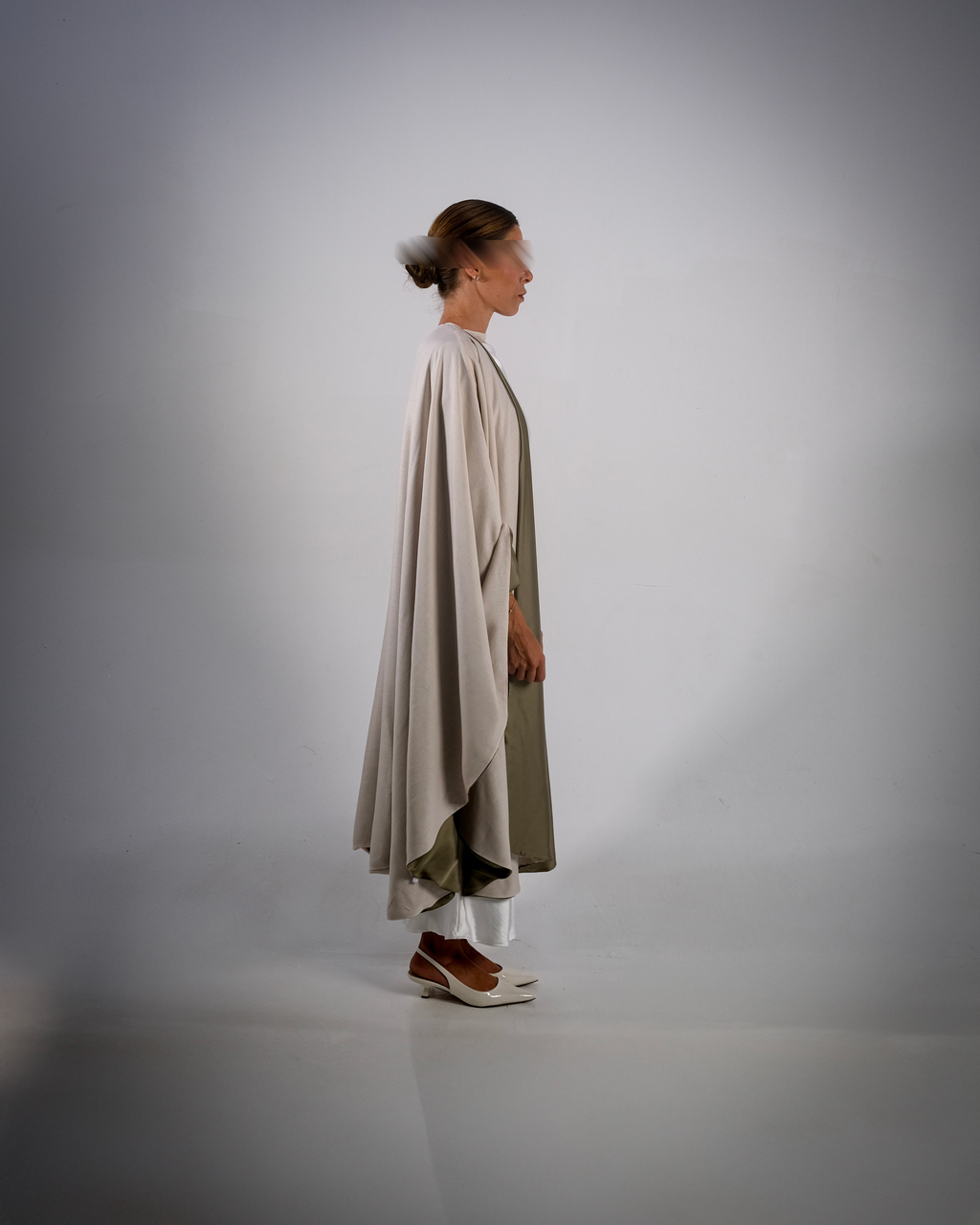 Olive Silky Satin Reversible Abaya - SOLD