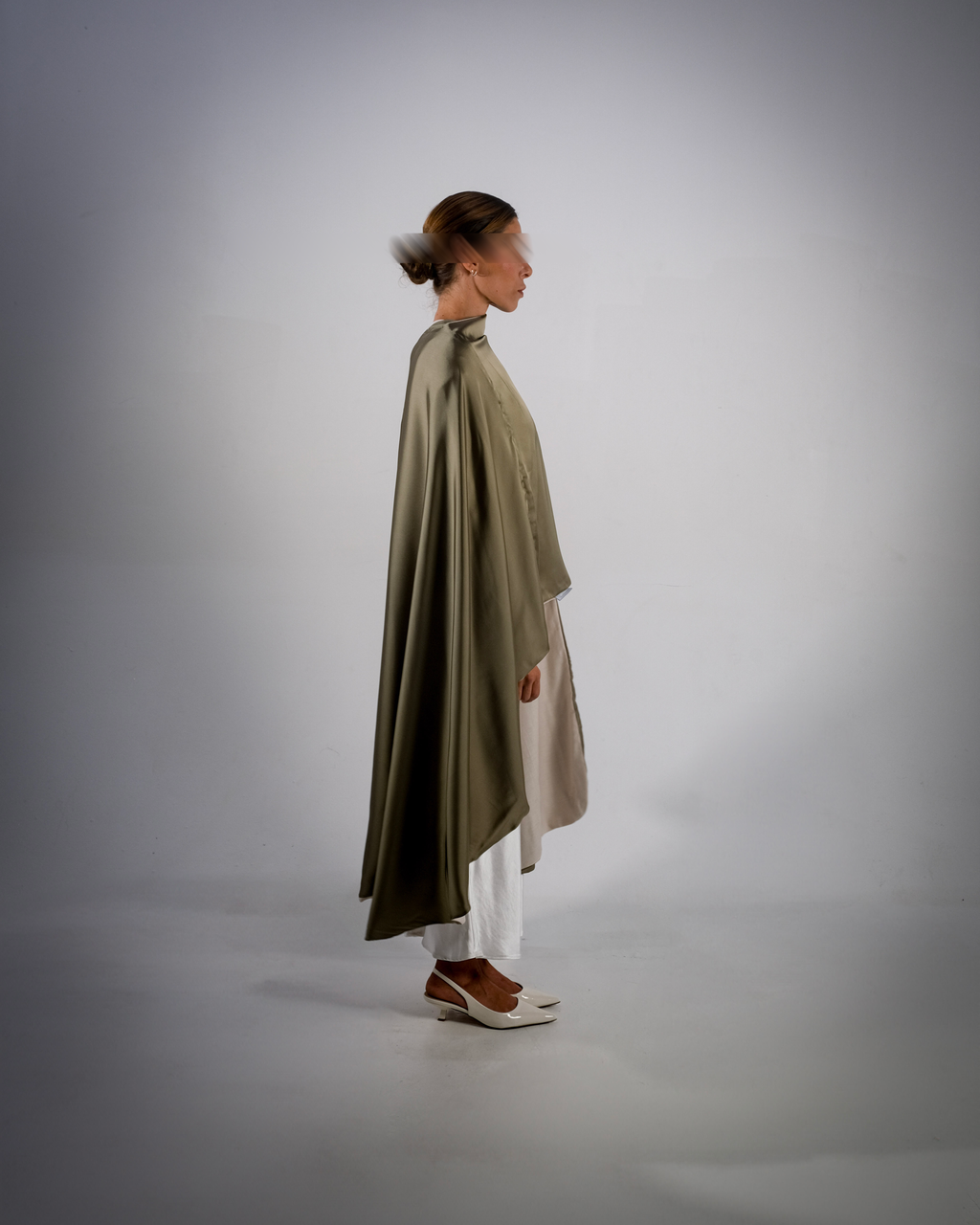 Olive Silky Satin Reversible Abaya - SOLD