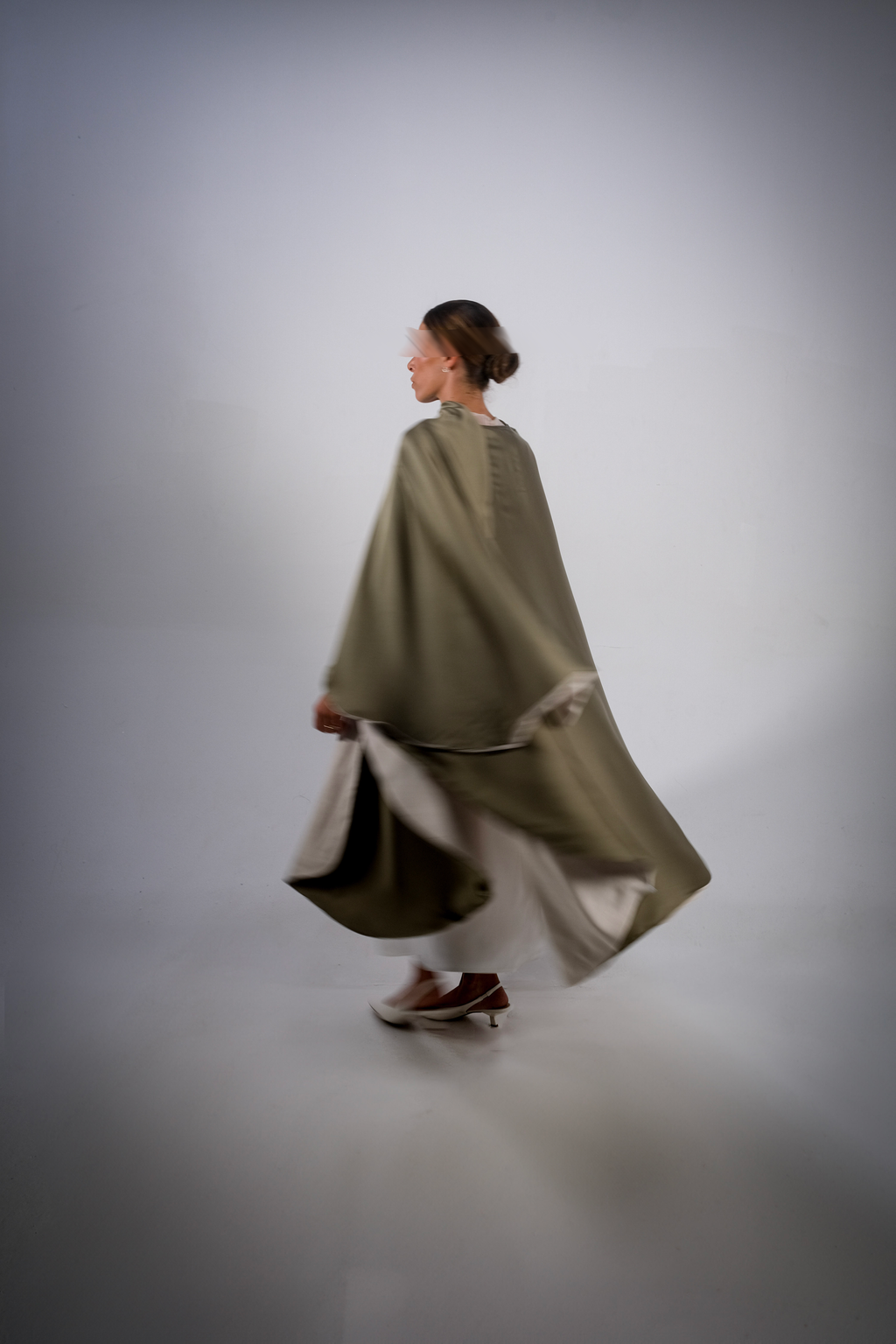 Olive Silky Satin Reversible Abaya - SOLD