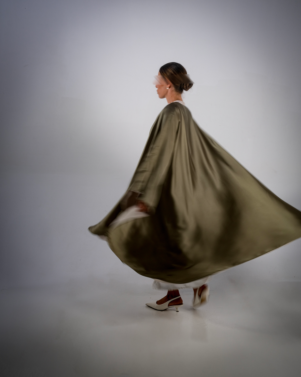 Olive Silky Satin Reversible Abaya - SOLD