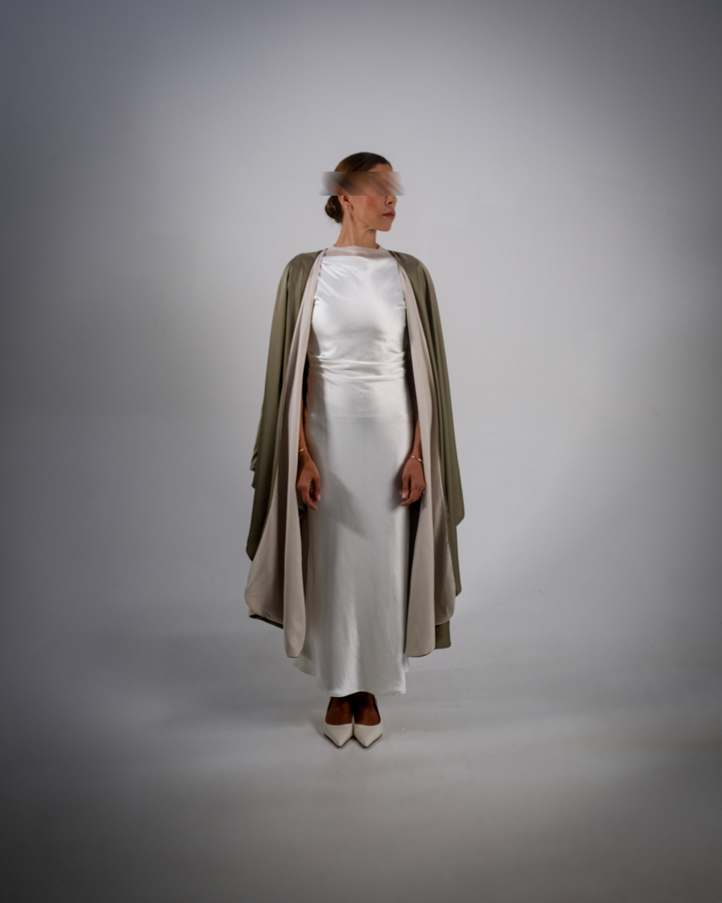 Olive Silky Satin Reversible Abaya - SOLD