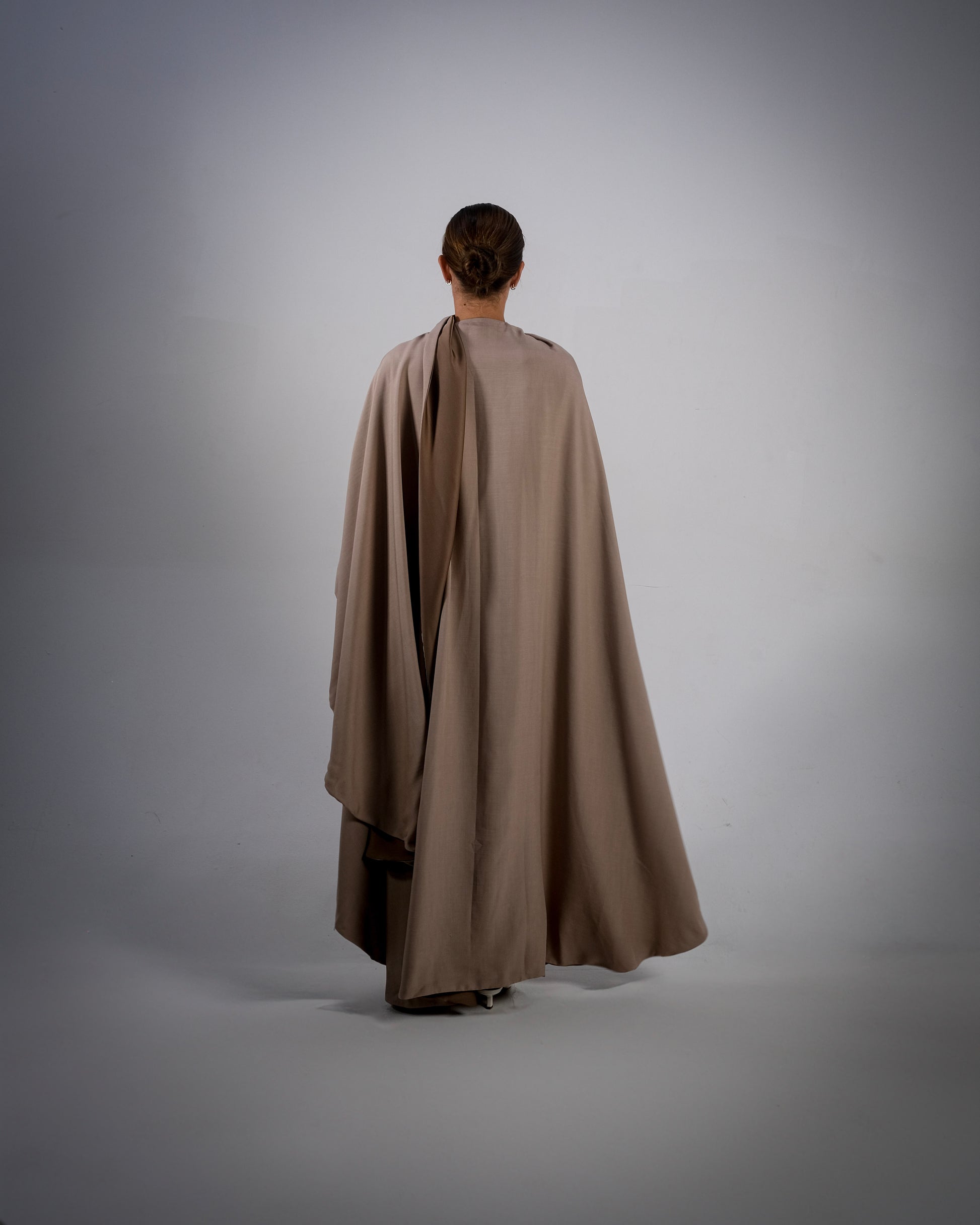 Mocha Silky Satin Reversible Abaya