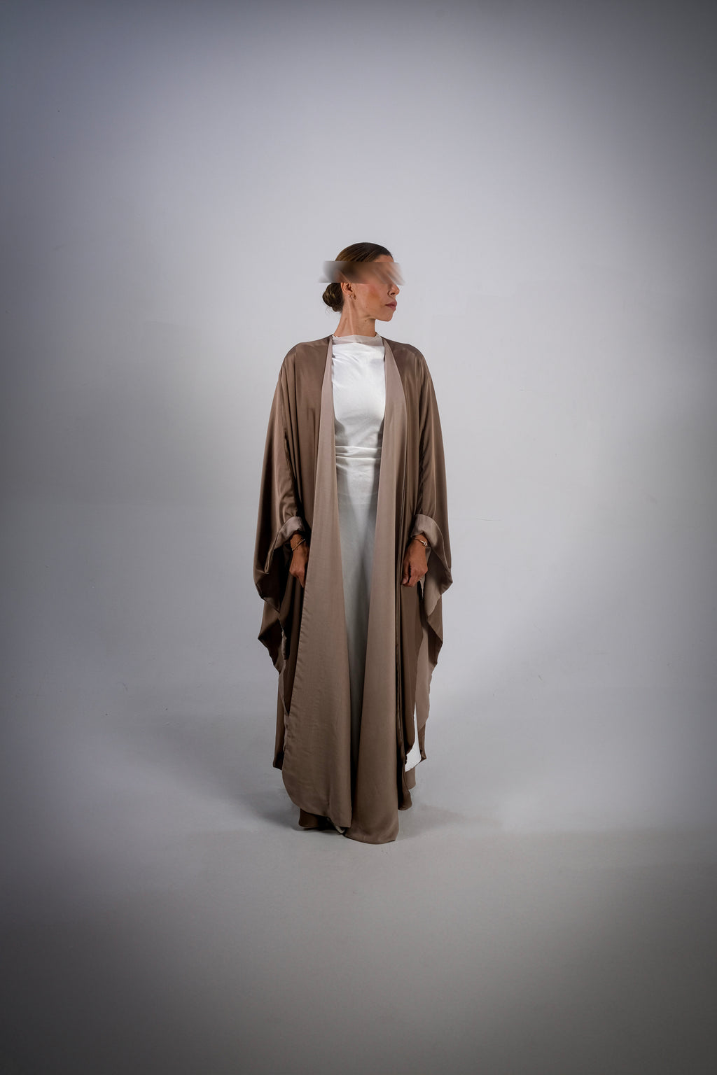 Mocha Silky Satin Reversible Abaya