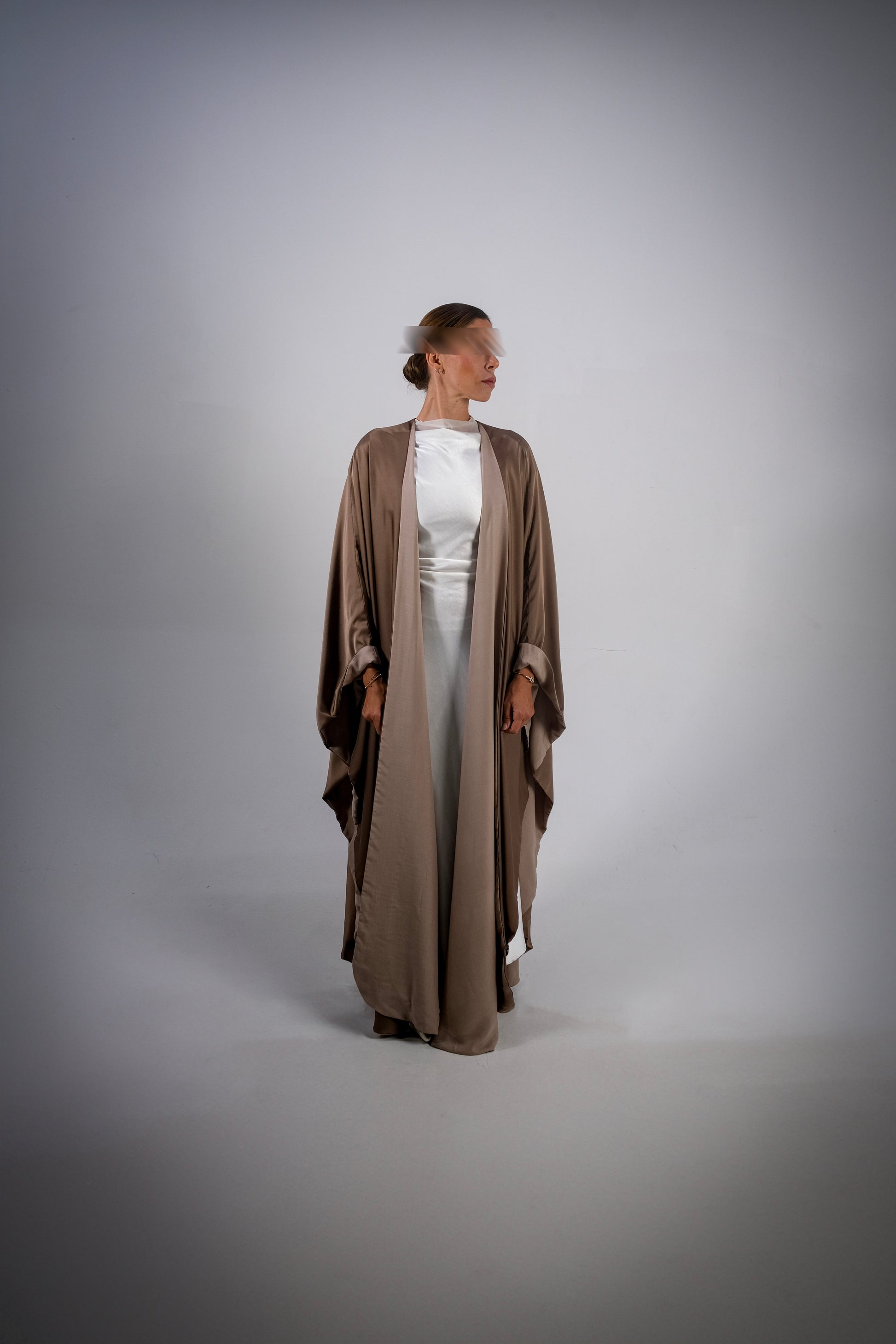 Mocha Silky Satin Reversible Abaya