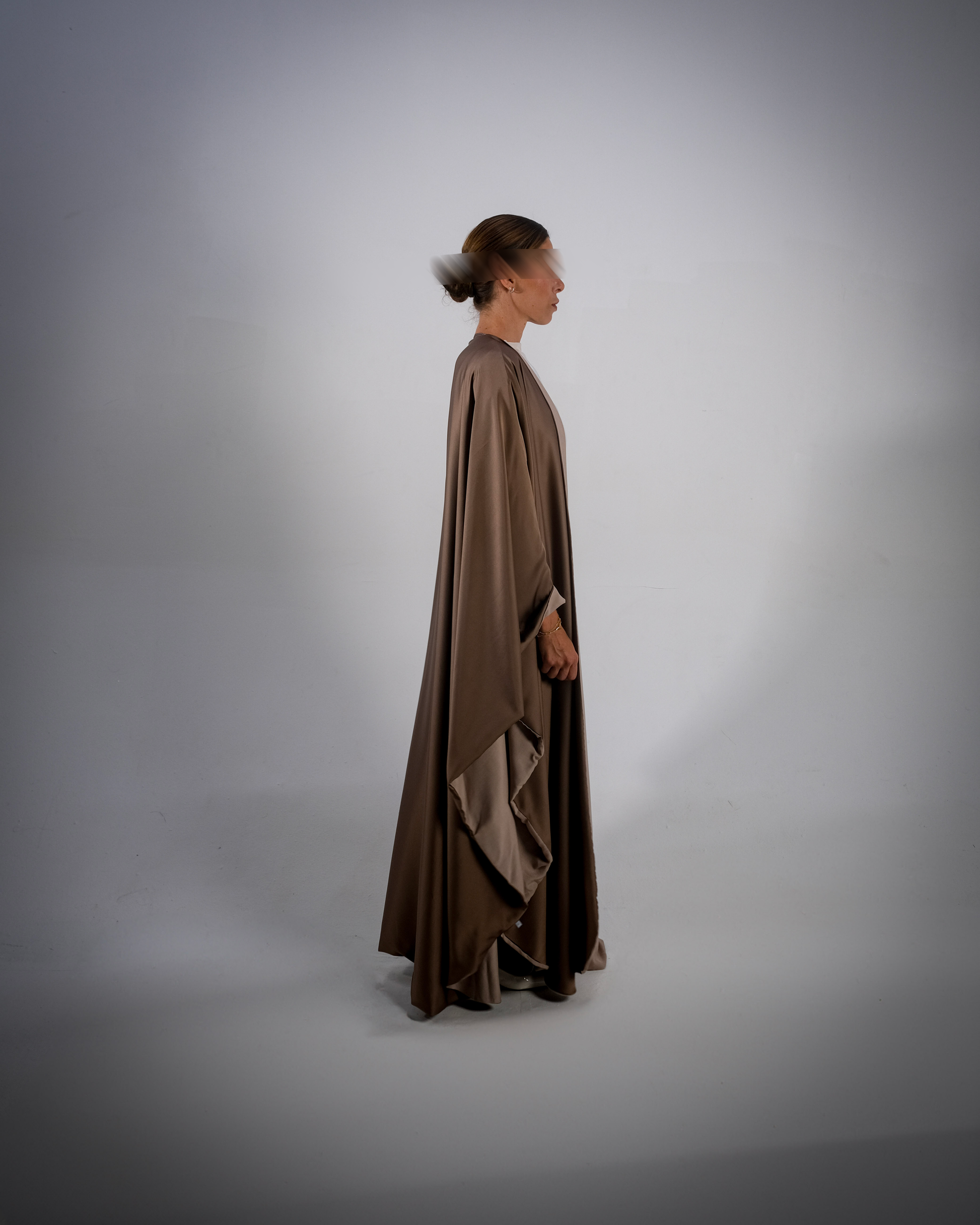 Mocha Silky Satin Reversible Abaya