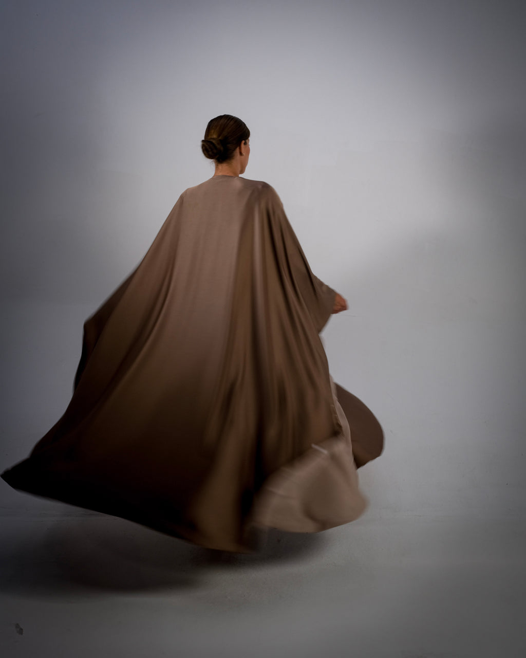Mocha Silky Satin Reversible Abaya