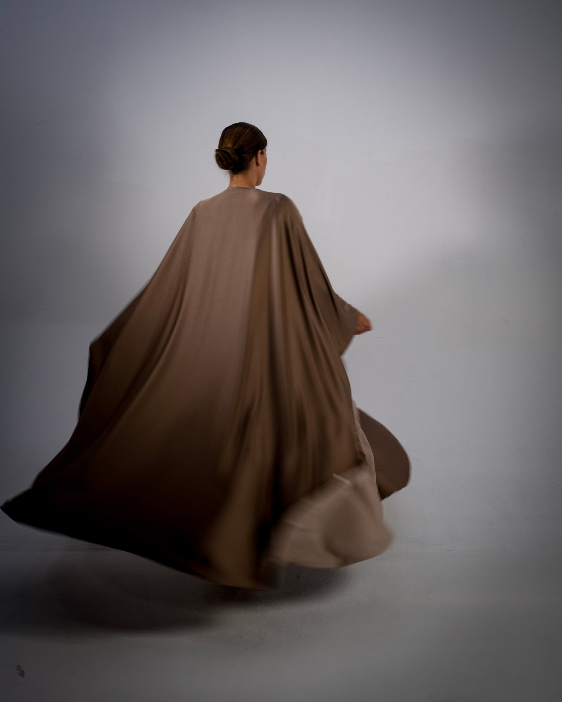 Mocha Silky Satin Reversible Abaya
