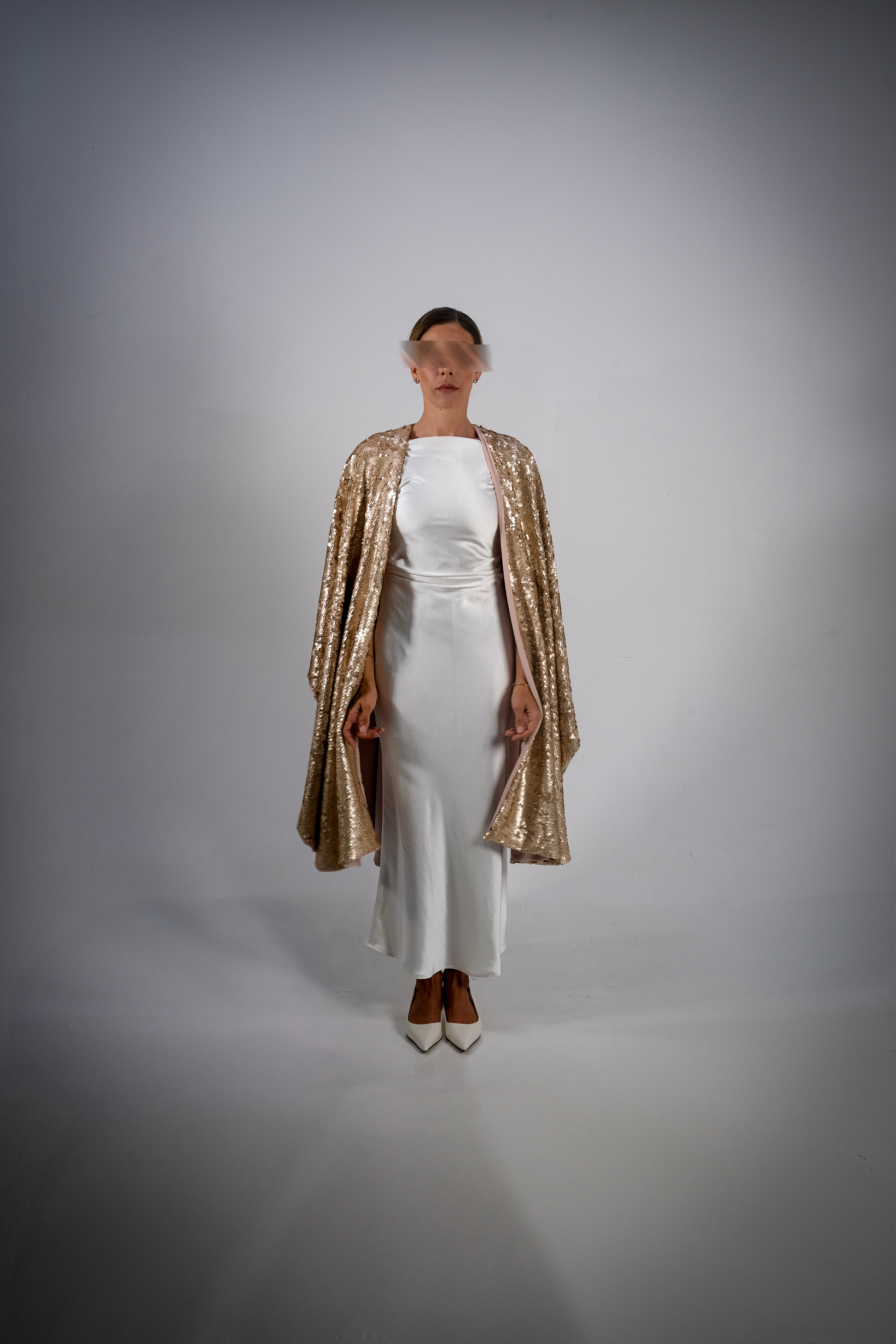 EMBER- Crème Sequin Open Abaya