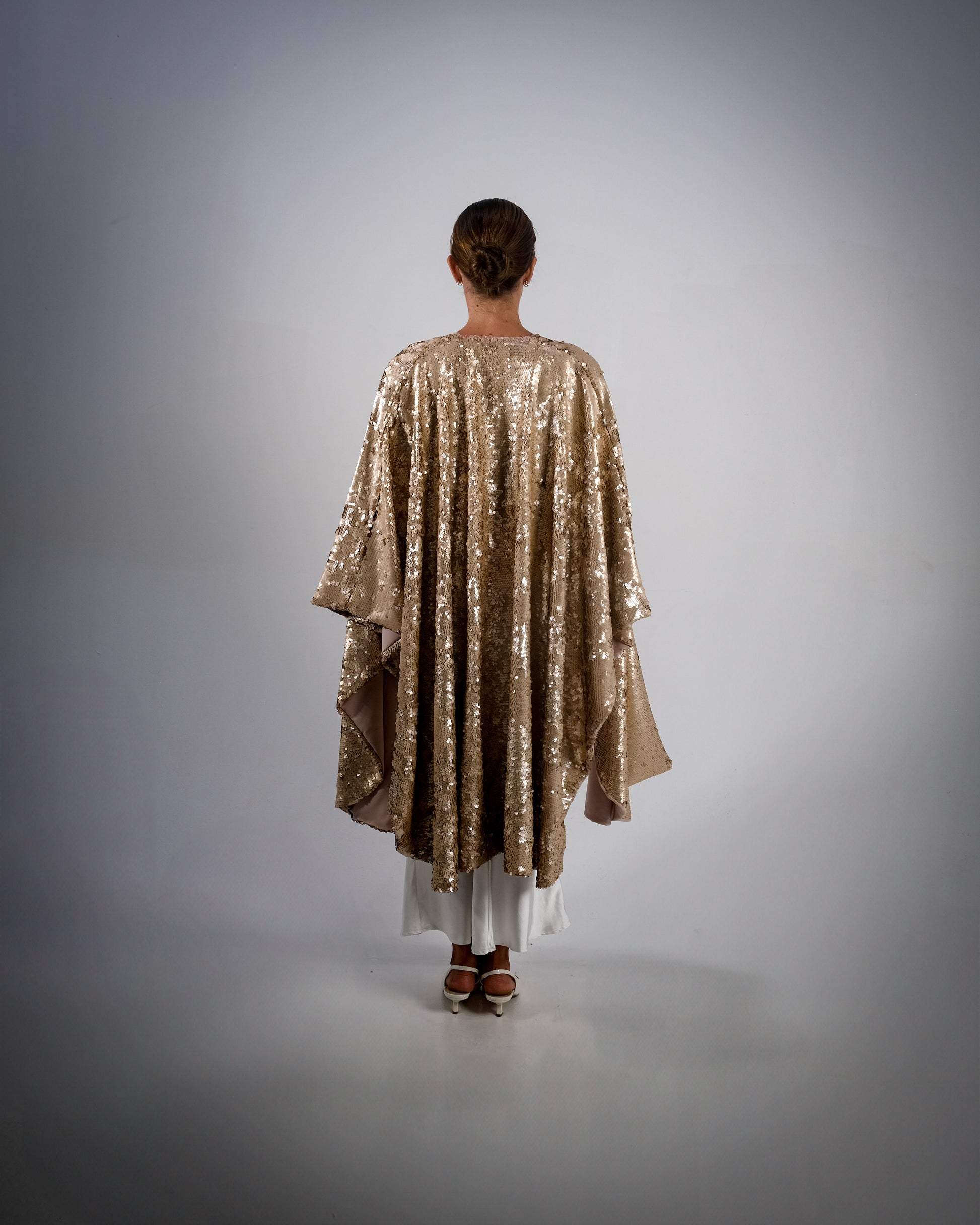 EMBER- Crème Sequin Open Abaya