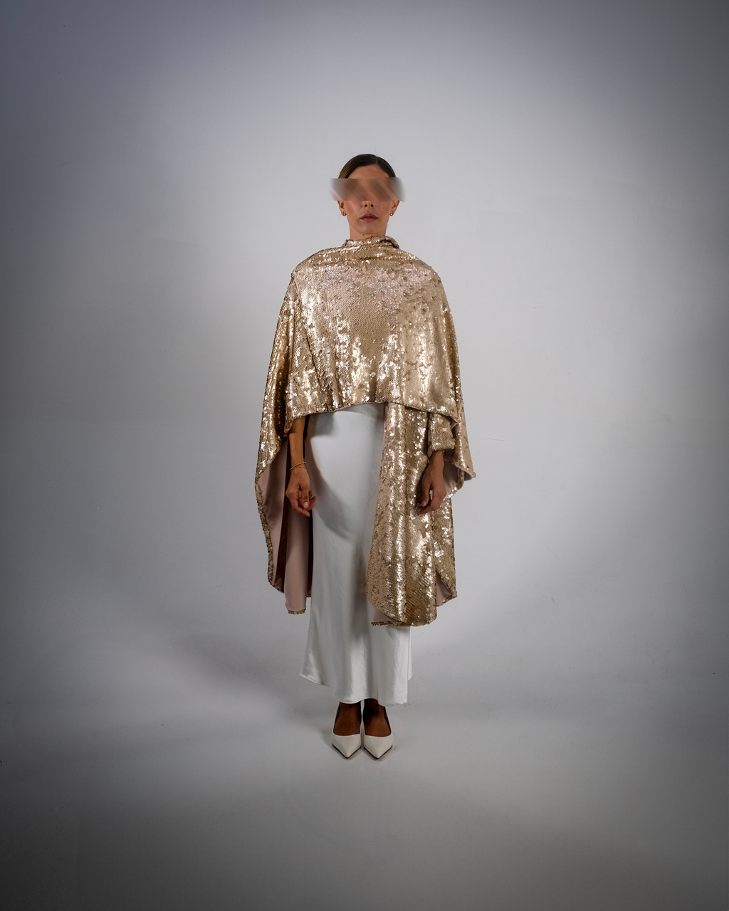 EMBER- Crème Sequin Open Abaya