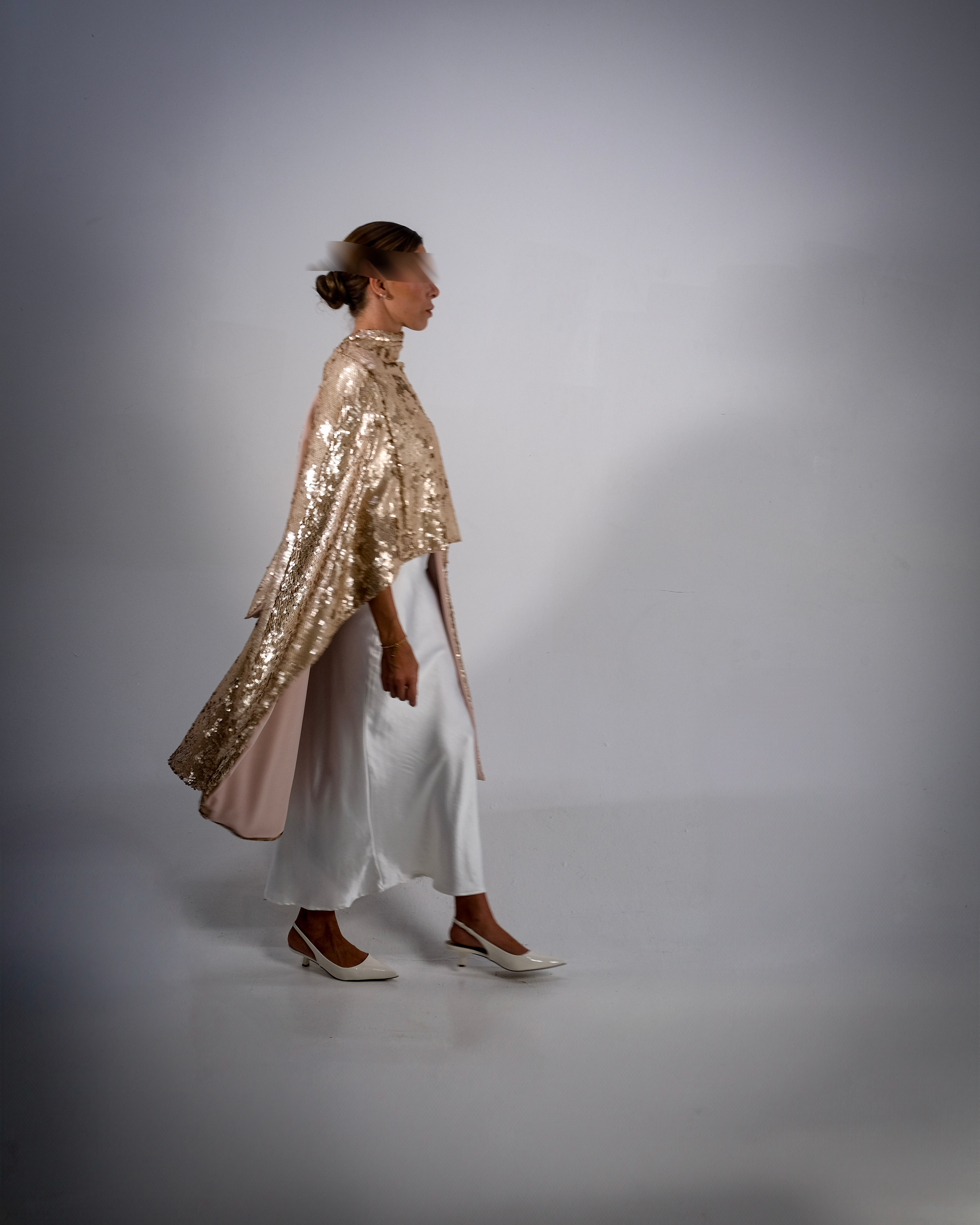 EMBER- Crème Sequin Open Abaya