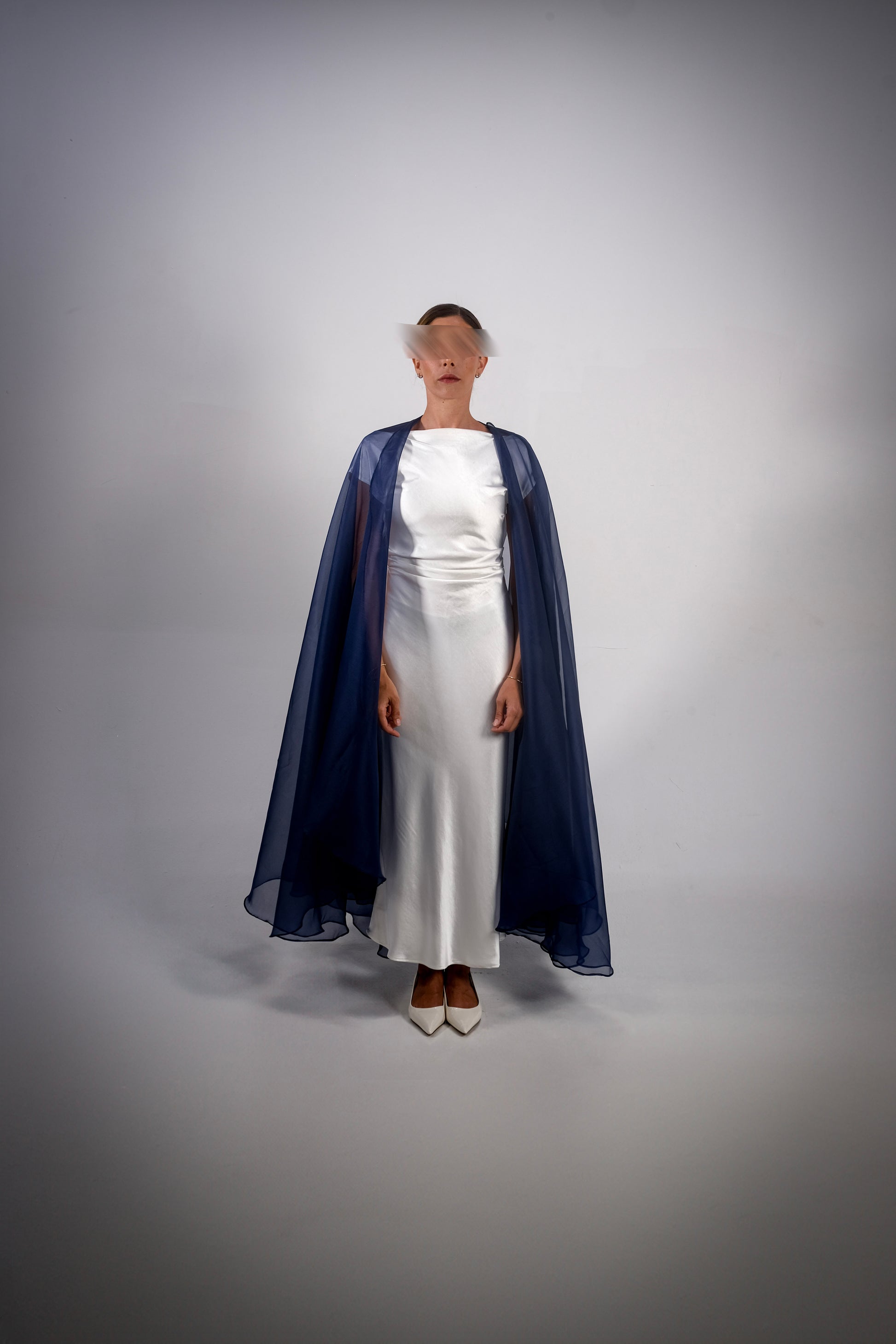 SIDRA- Navy Pure Silk Organza Abaya