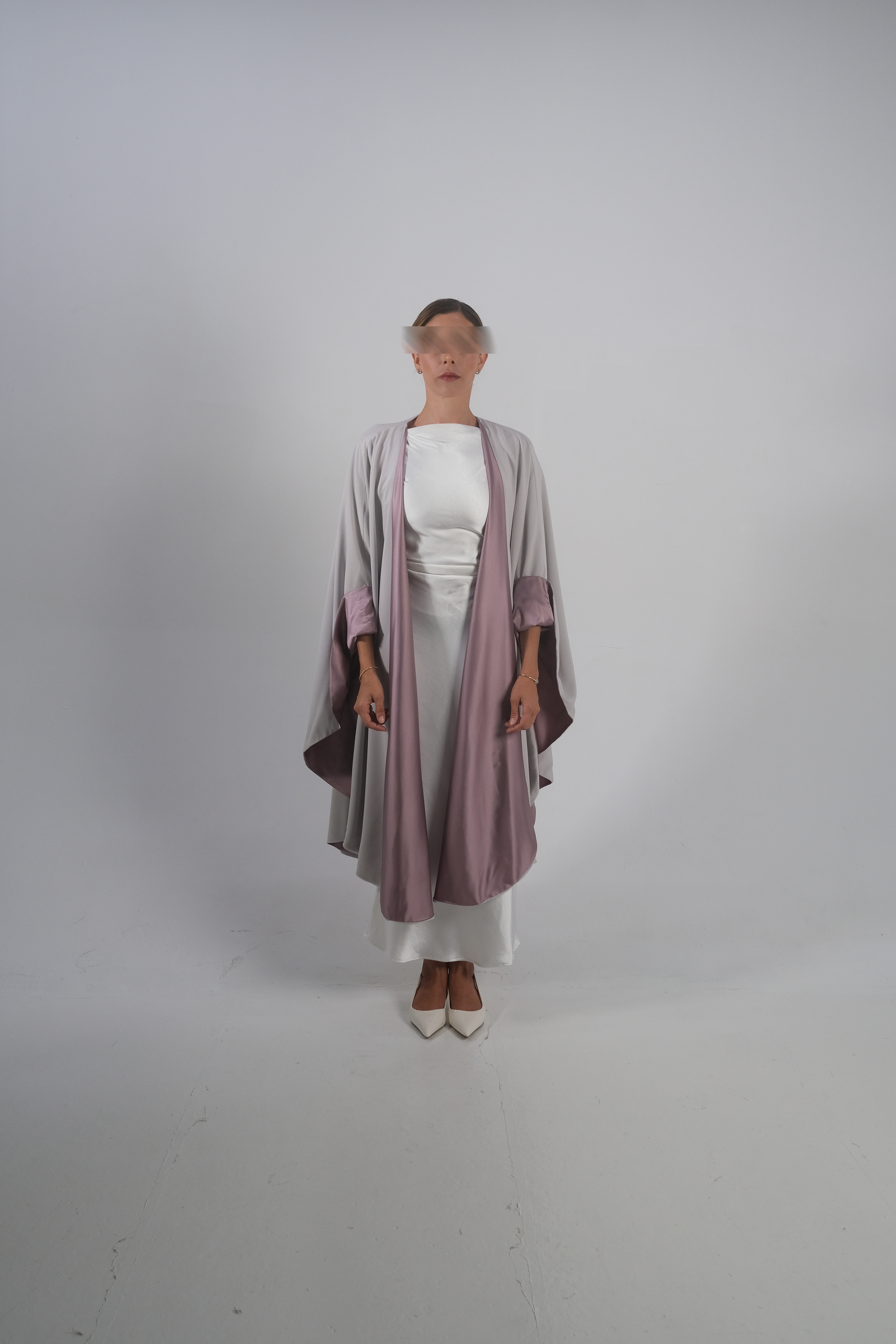 Lilac Silky Satin Reversible Abaya
