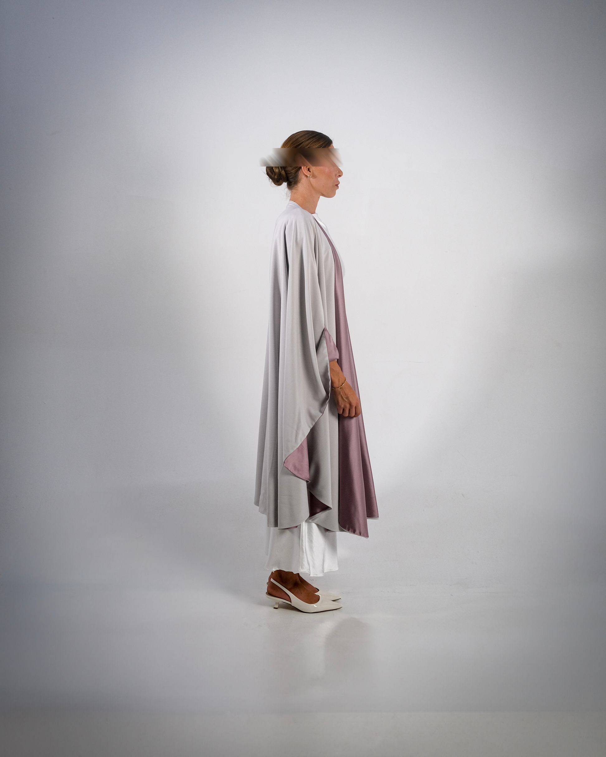 Lilac Silky Satin Reversible Abaya