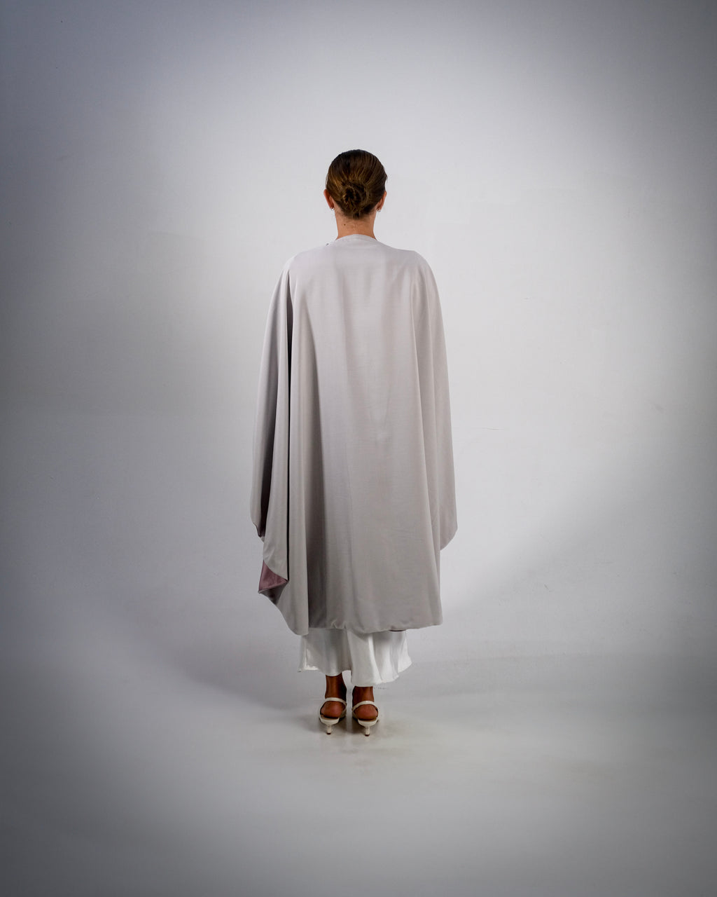 Lilac Silky Satin Reversible Abaya