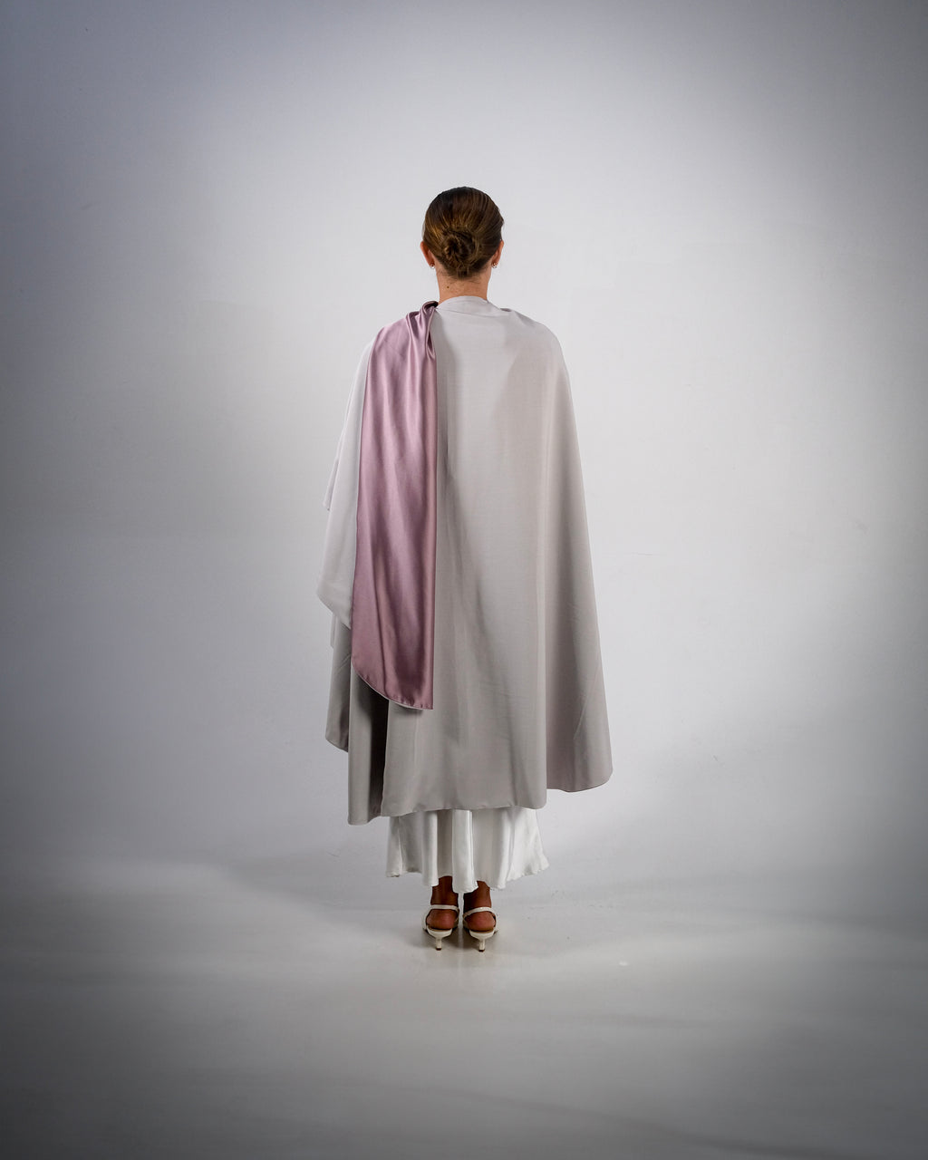 Lilac Silky Satin Reversible Abaya