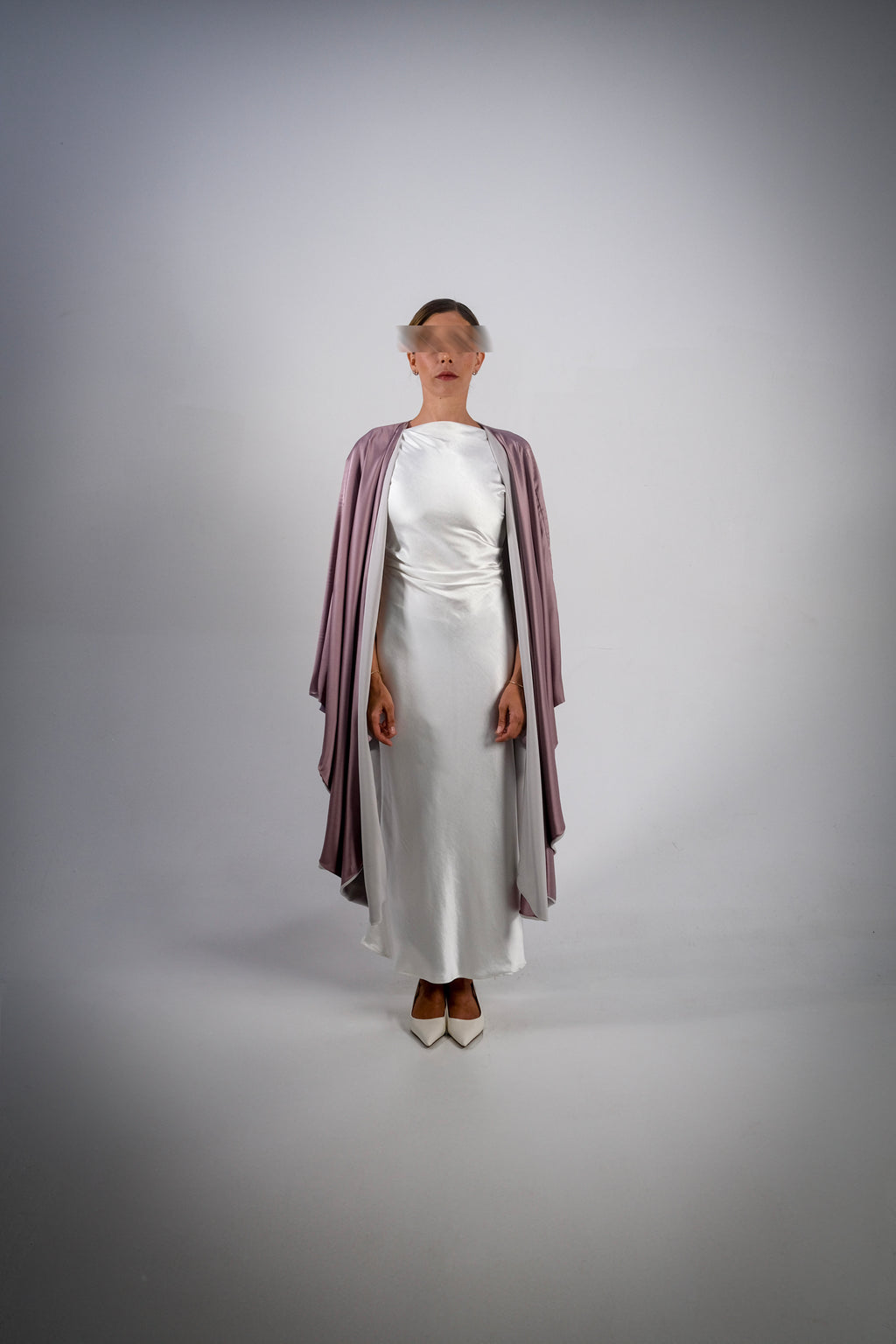 Lilac Silky Satin Reversible Abaya