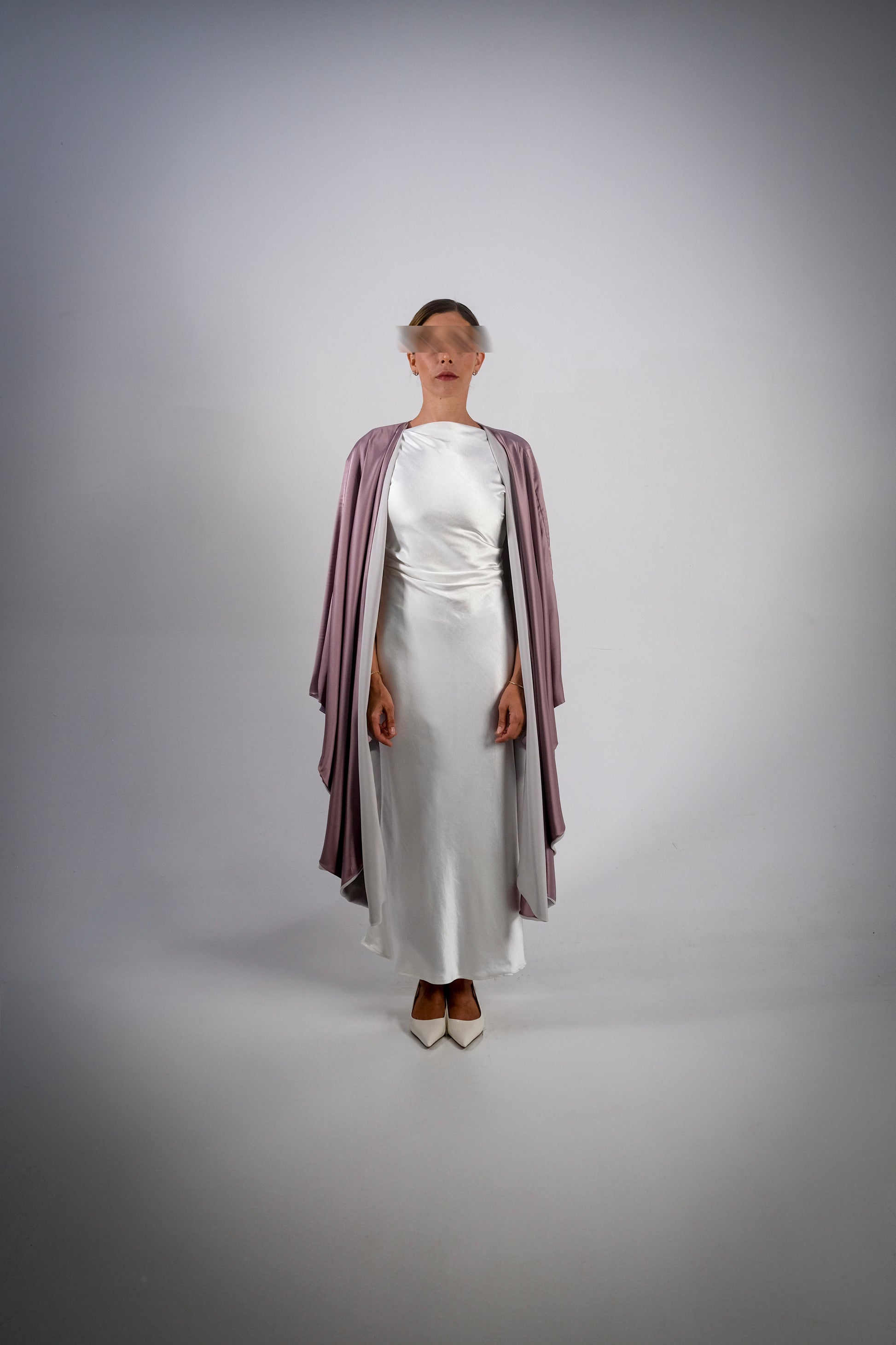Lilac Silky Satin Reversible Abaya