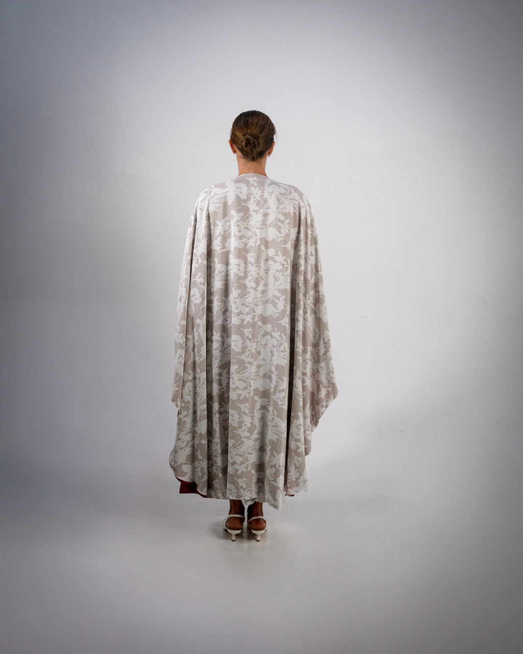Mud Red Cotton Print Reversible Abaya