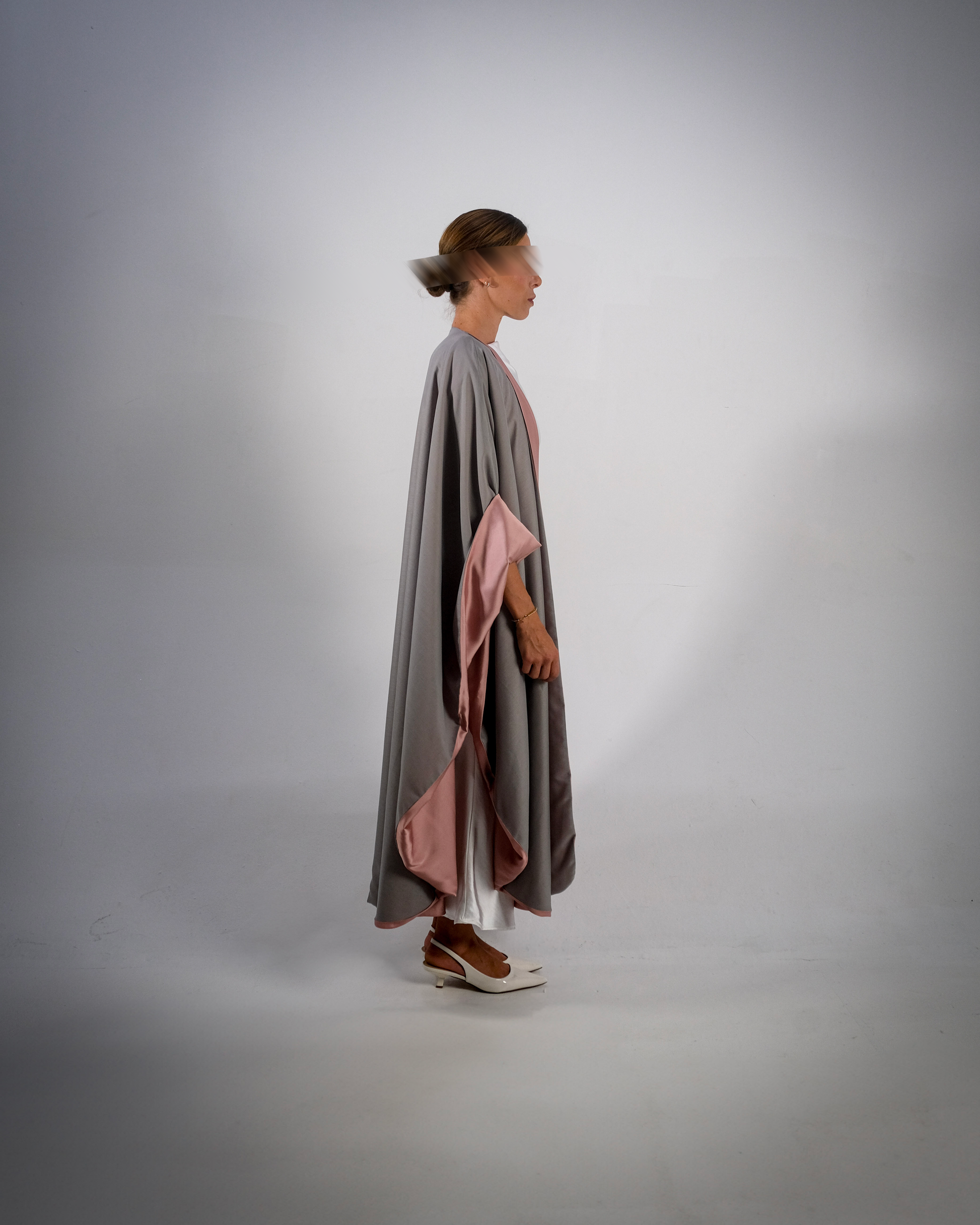 Dusty Pink Silky Satin Reversible Abaya