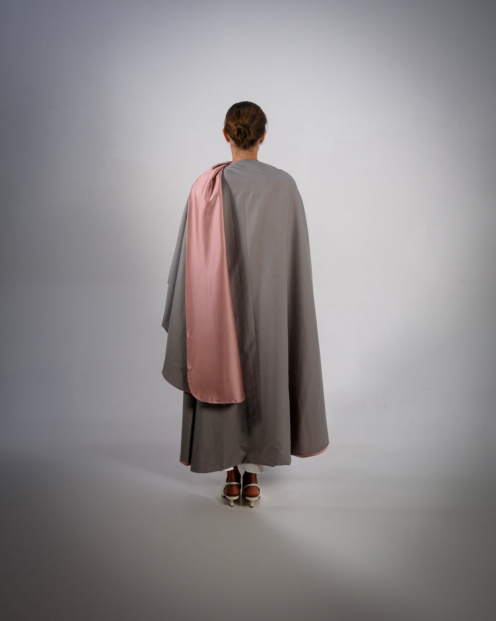Dusty Pink Silky Satin Reversible Abaya