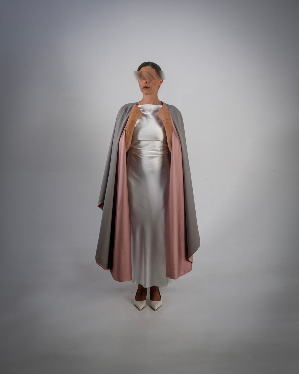 Dusty Pink Silky Satin Reversible Abaya