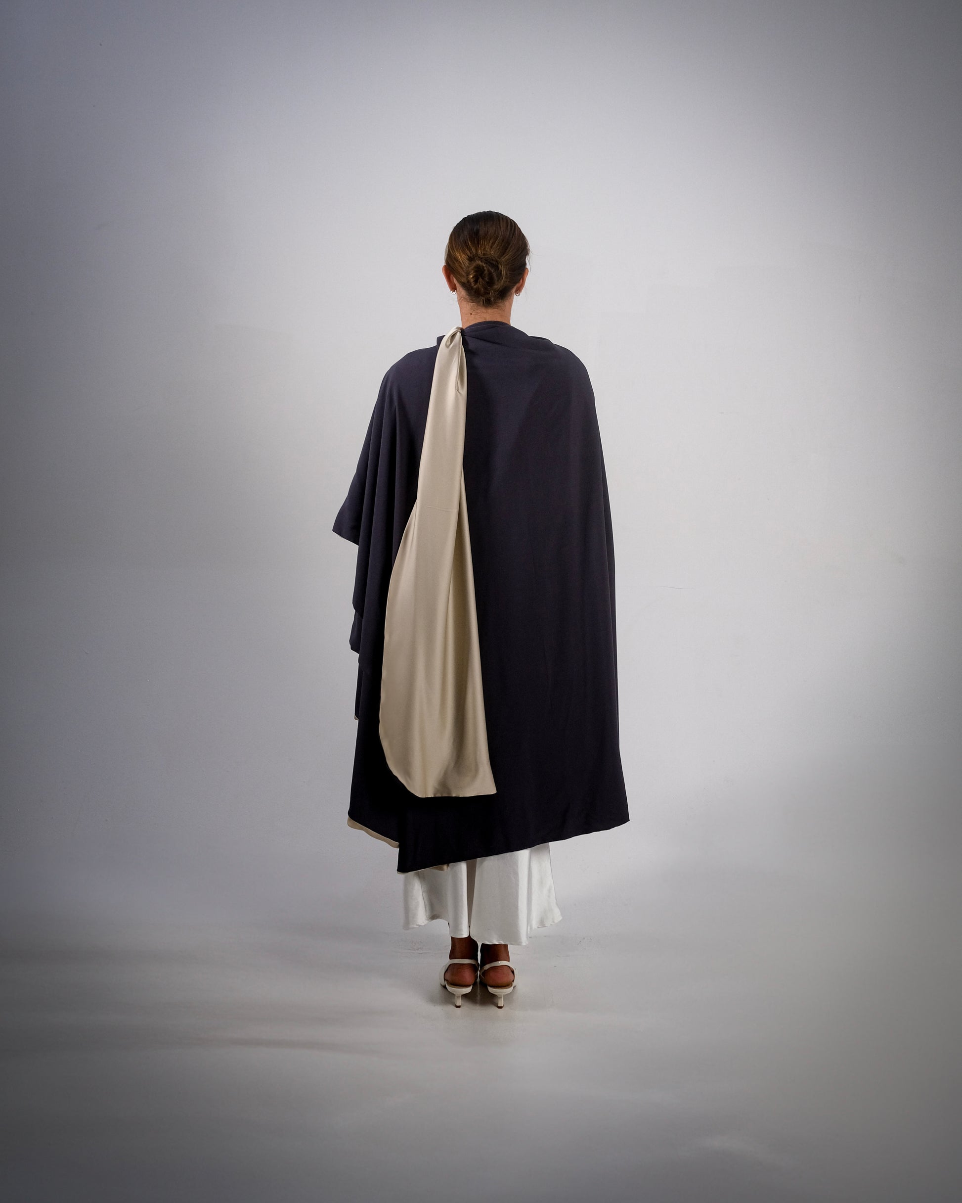 Shimmer Gold Silky Satin Reversible Abaya