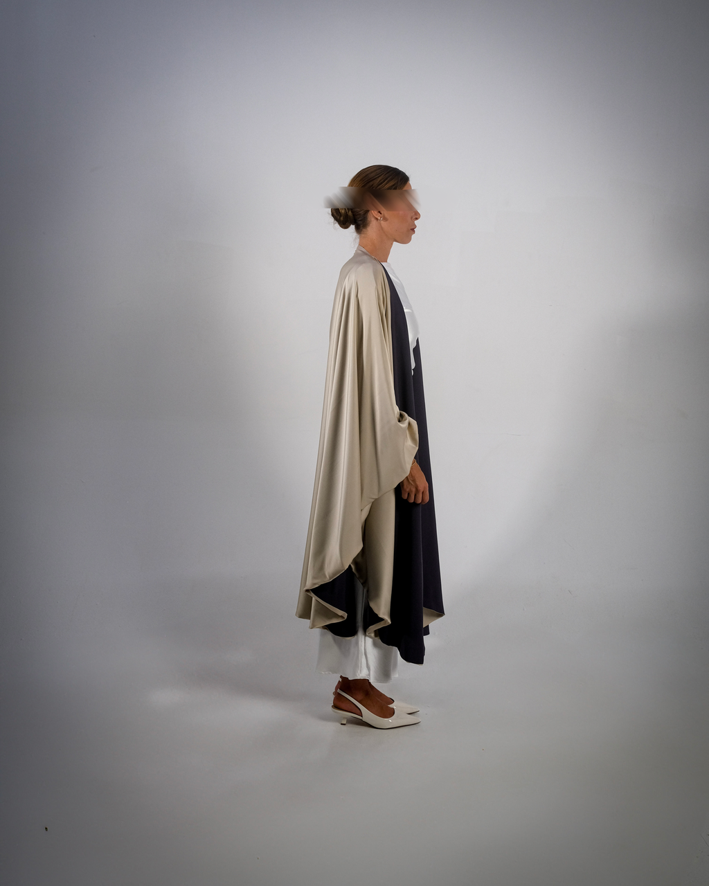 Shimmer Gold Silky Satin Reversible Abaya