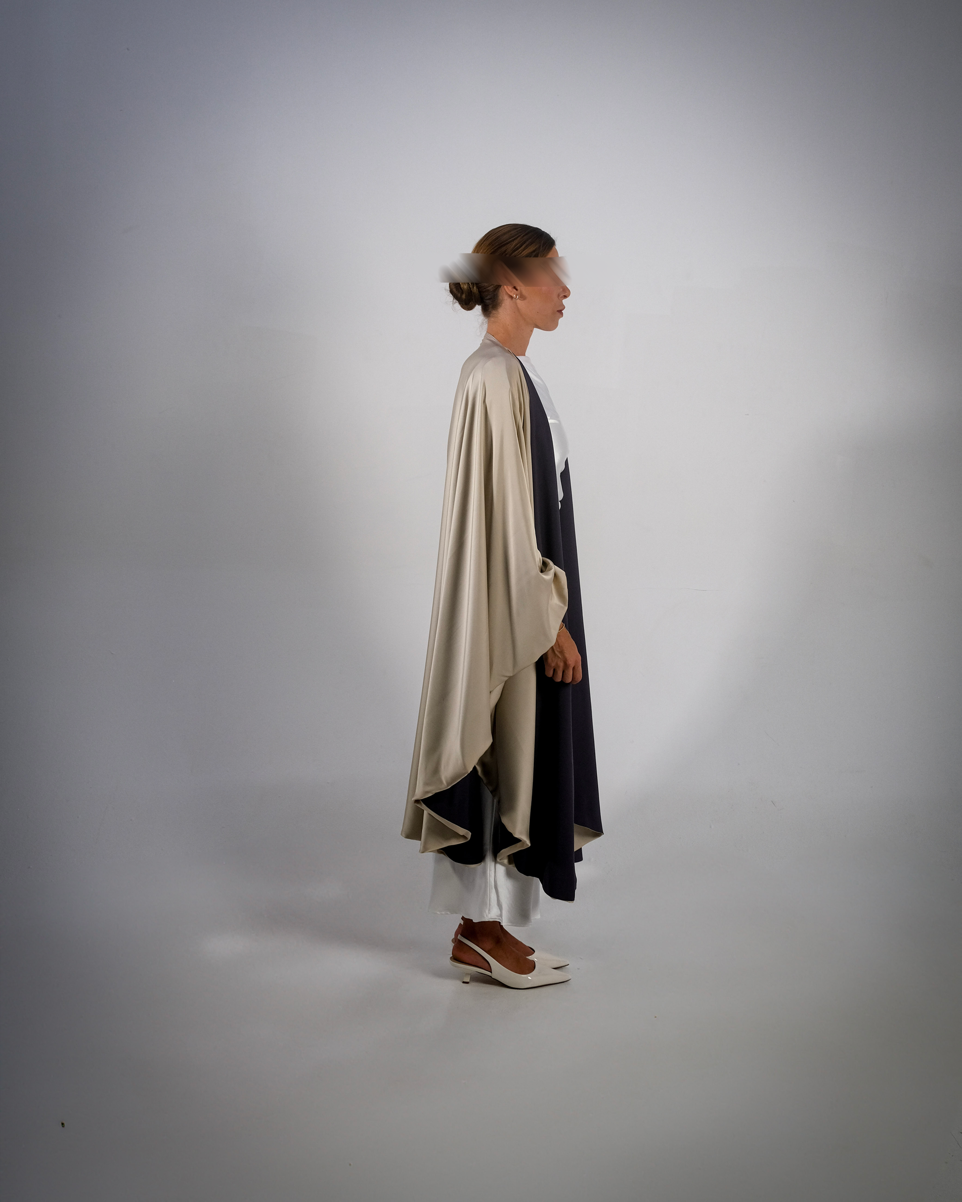 Shimmer Gold Silky Satin Reversible Abaya