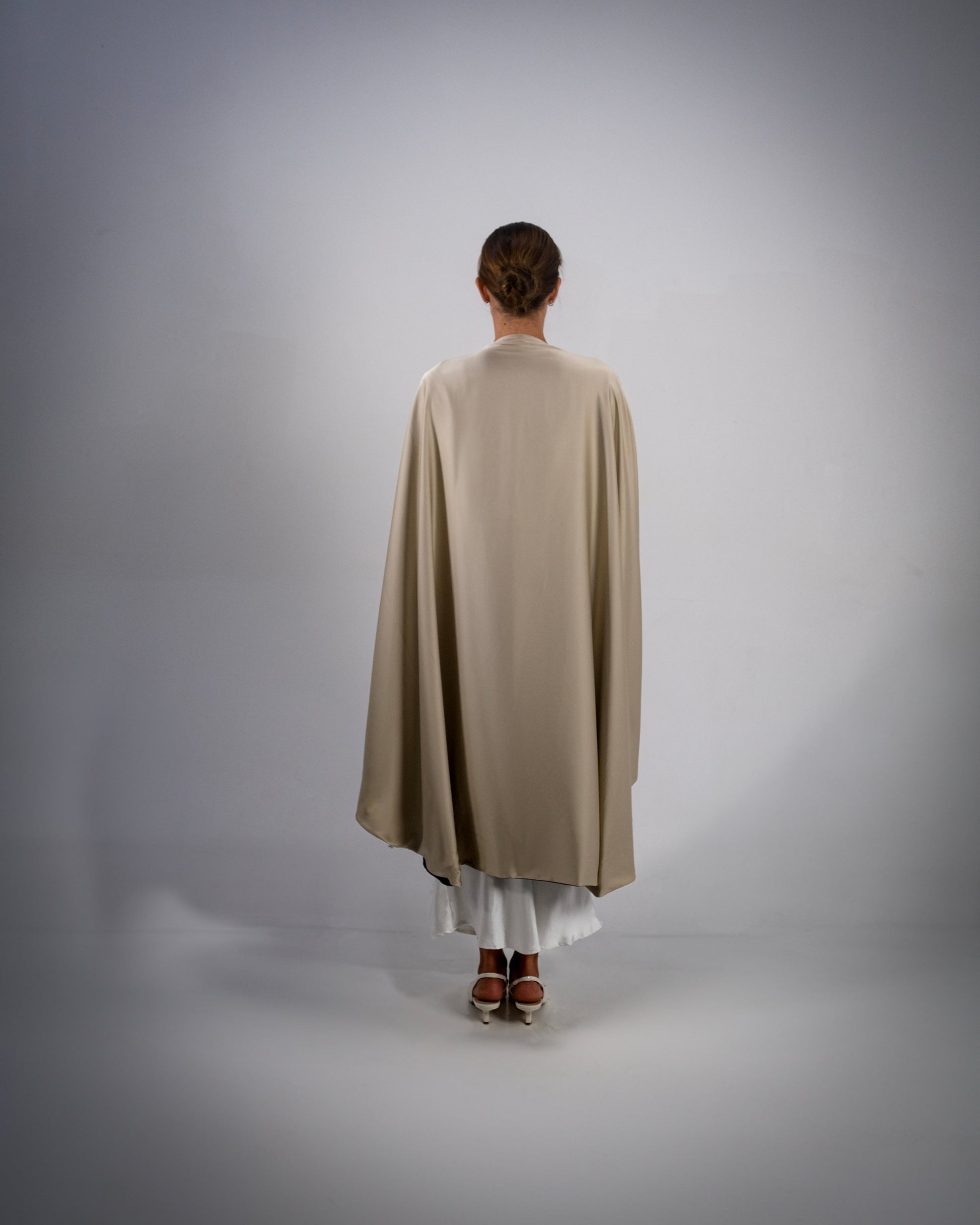 Shimmer Gold Silky Satin Reversible Abaya