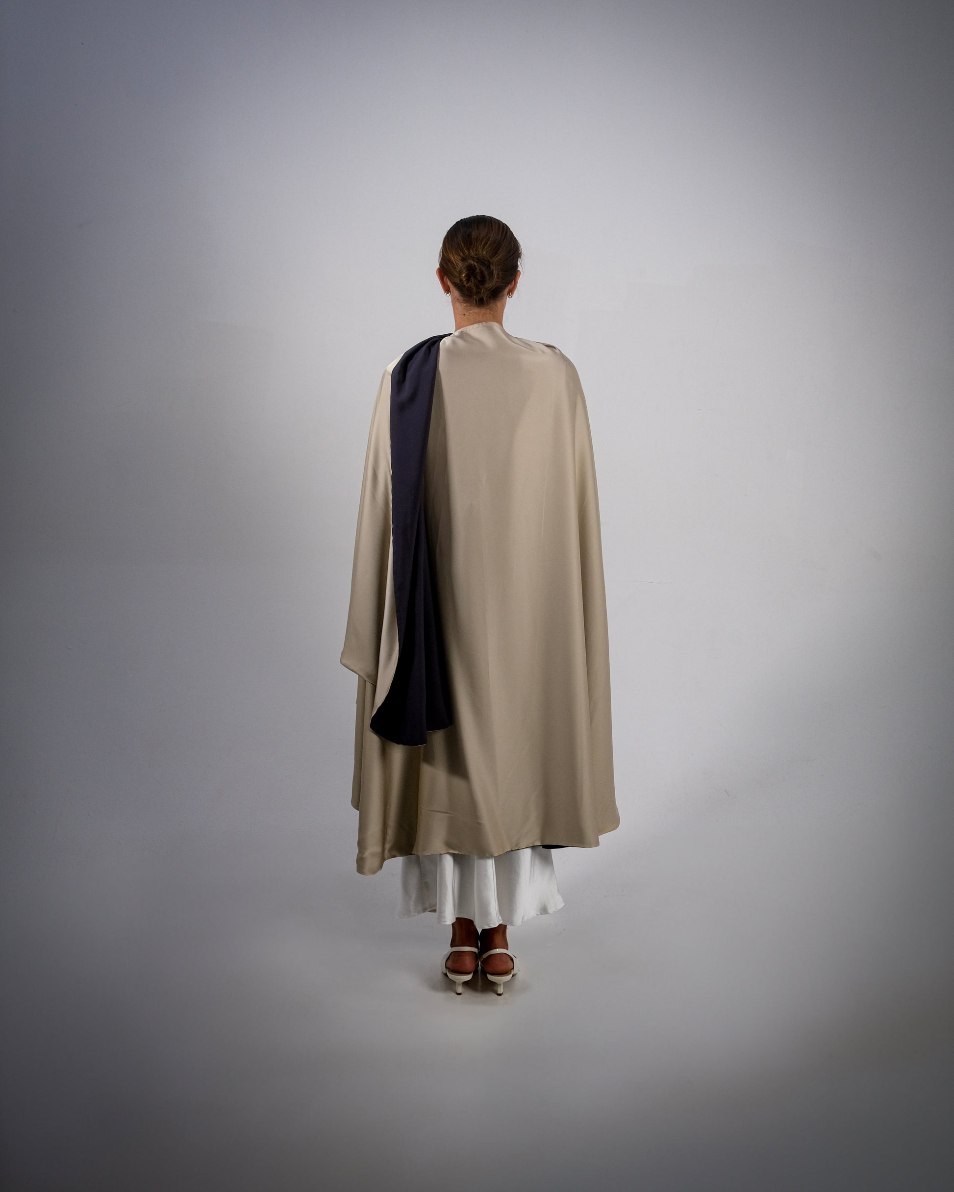 Shimmer Gold Silky Satin Reversible Abaya