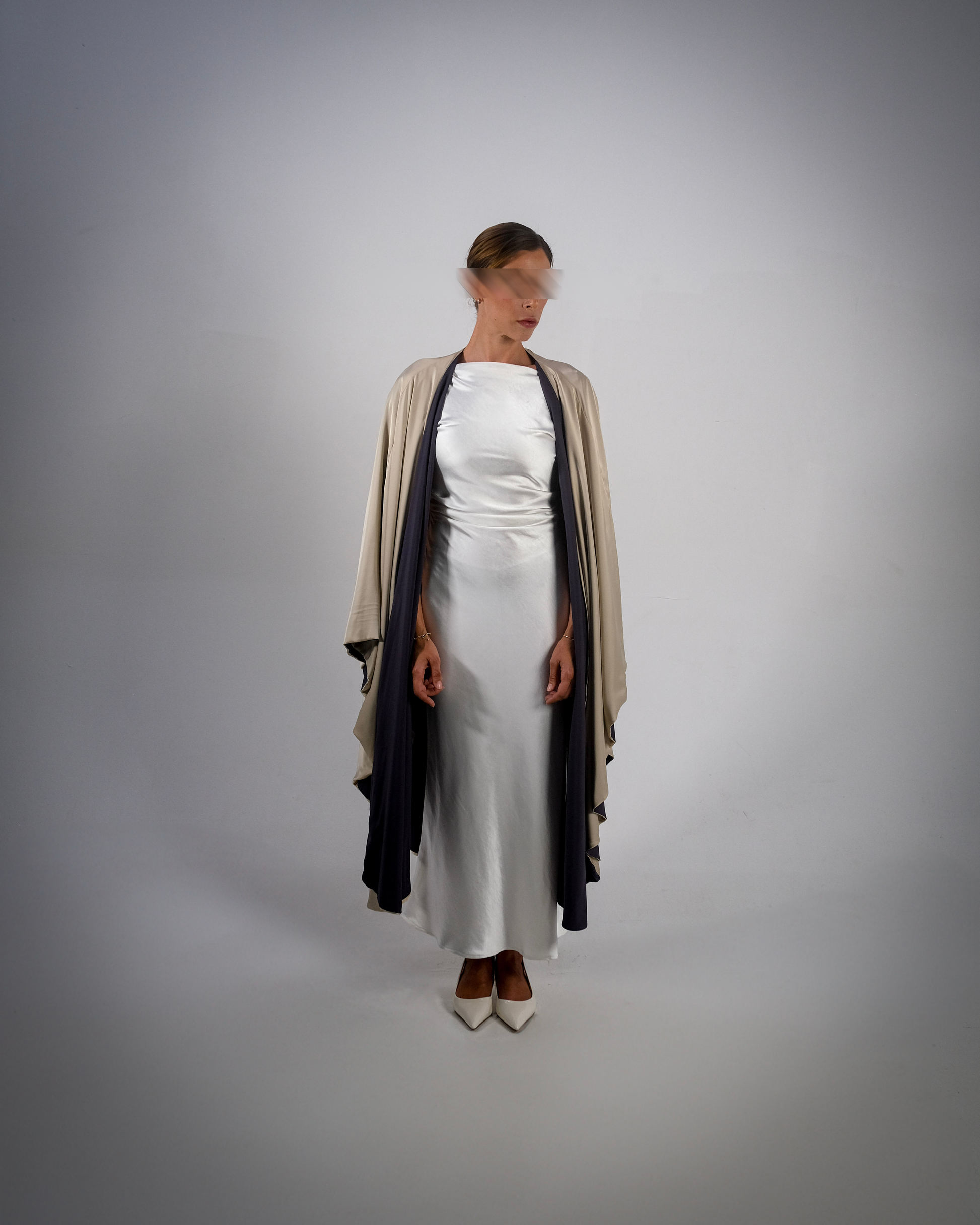 Shimmer Gold Silky Satin Reversible Abaya
