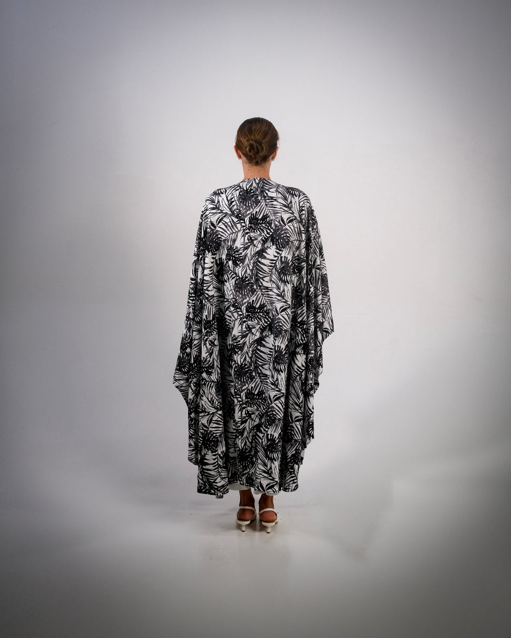 Grey Print Cotton Reversible Abaya - SOLD