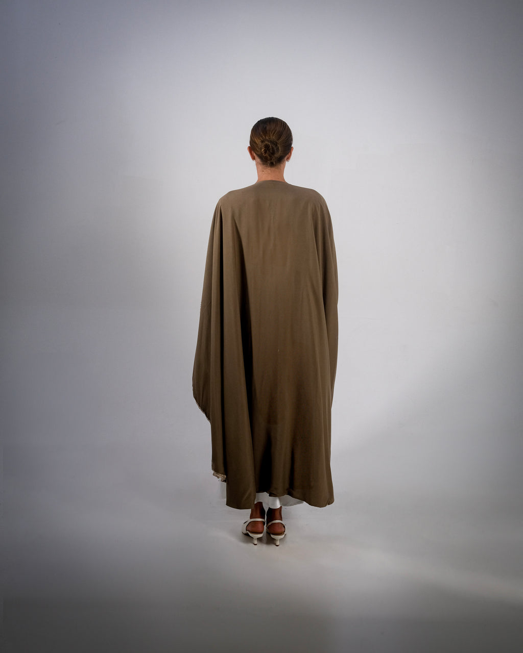 Olive Print Cotton Reversible Abaya