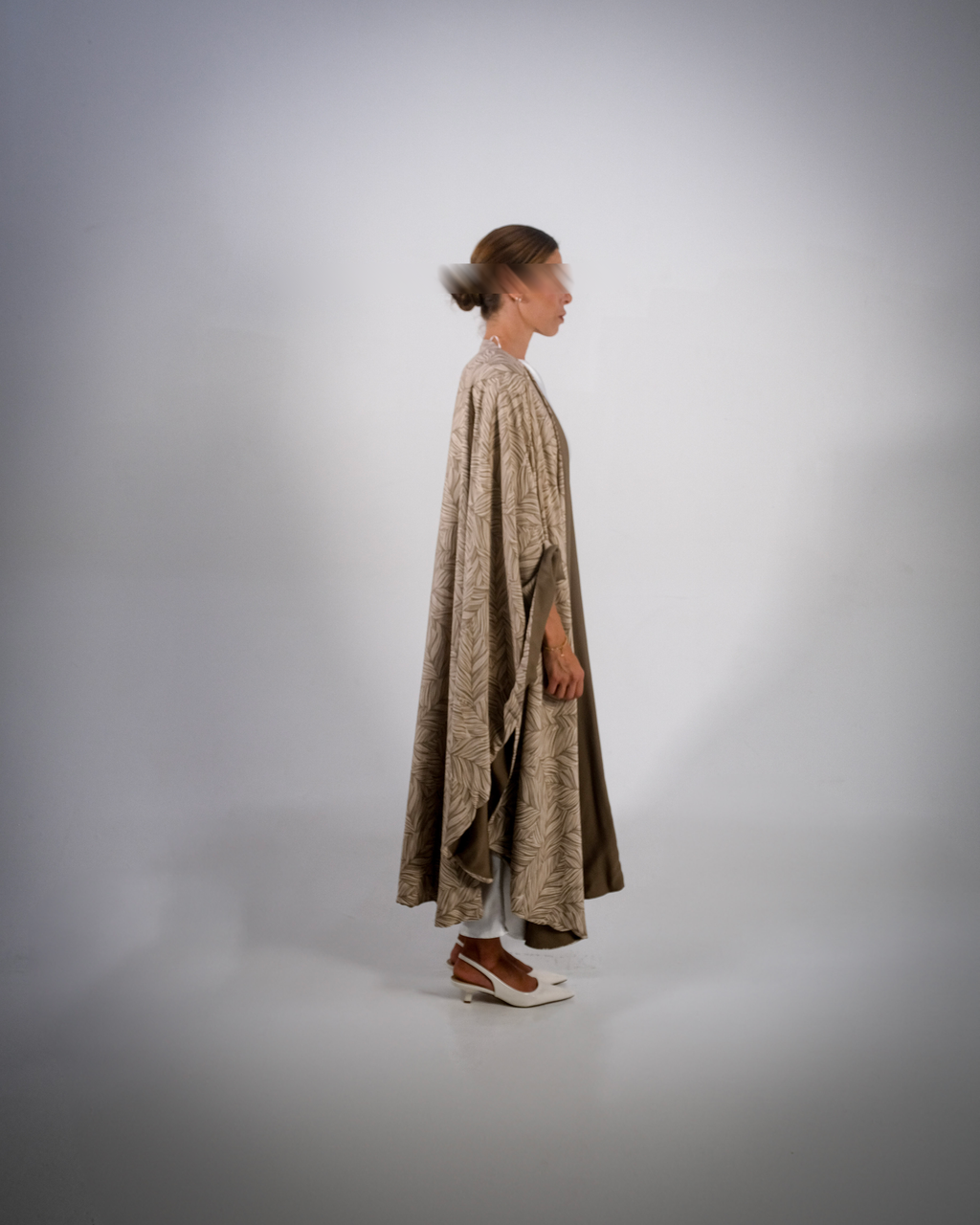 Olive Print Cotton Reversible Abaya
