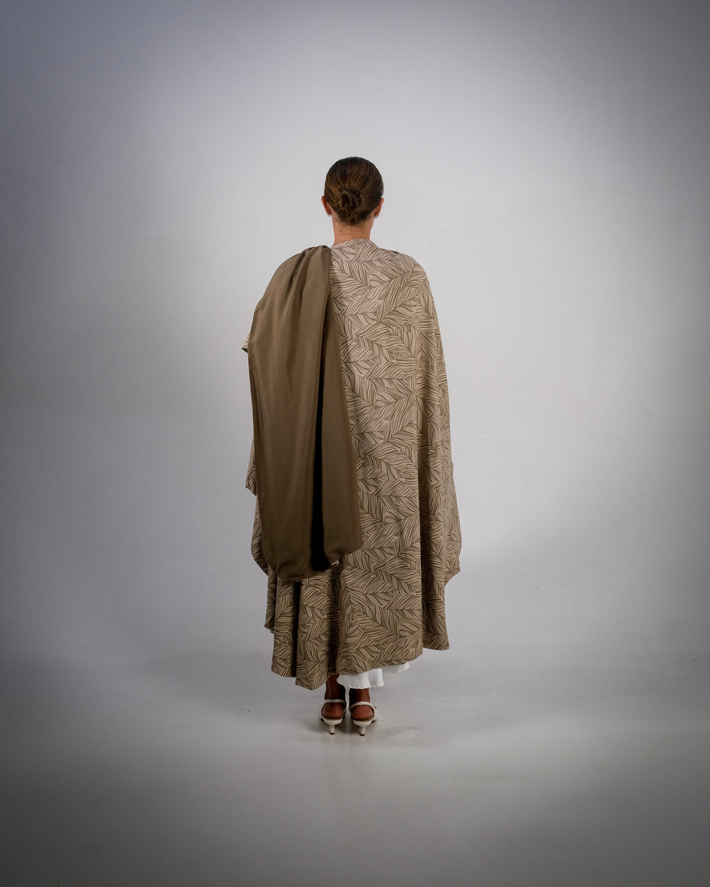 Olive Print Cotton Reversible Abaya