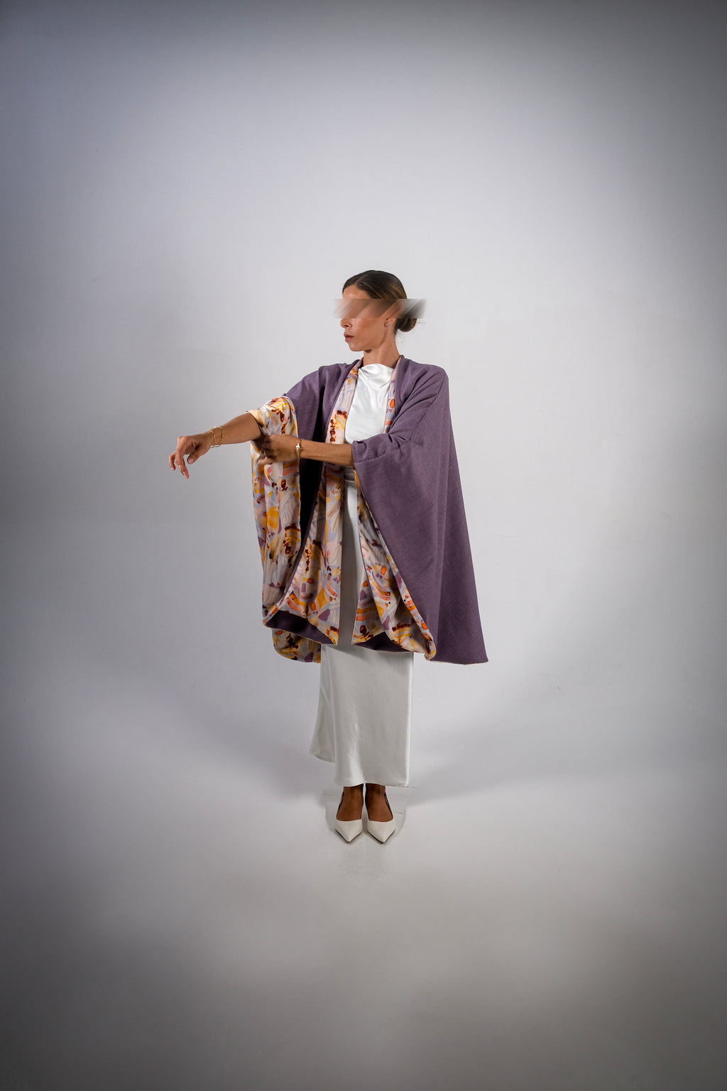 Printed Silky Satin Reversible Abaya - SOLD