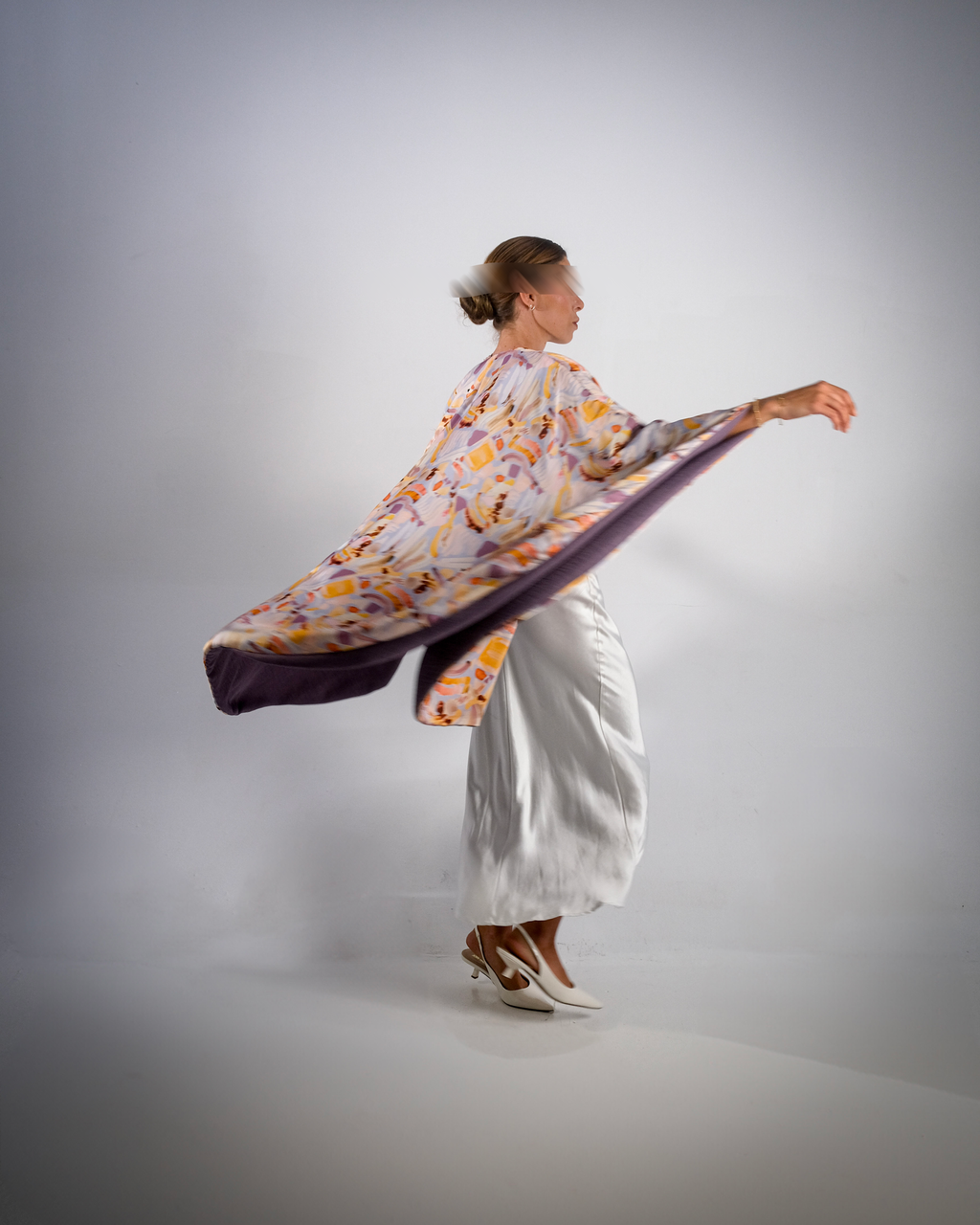 Printed Silky Satin Reversible Abaya - SOLD