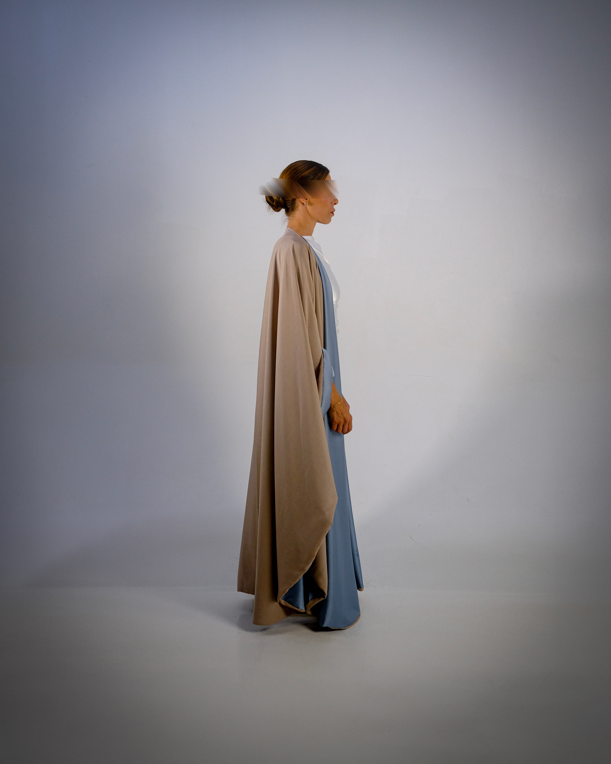 Ocean Blue Silky Satin Reversible Abaya
