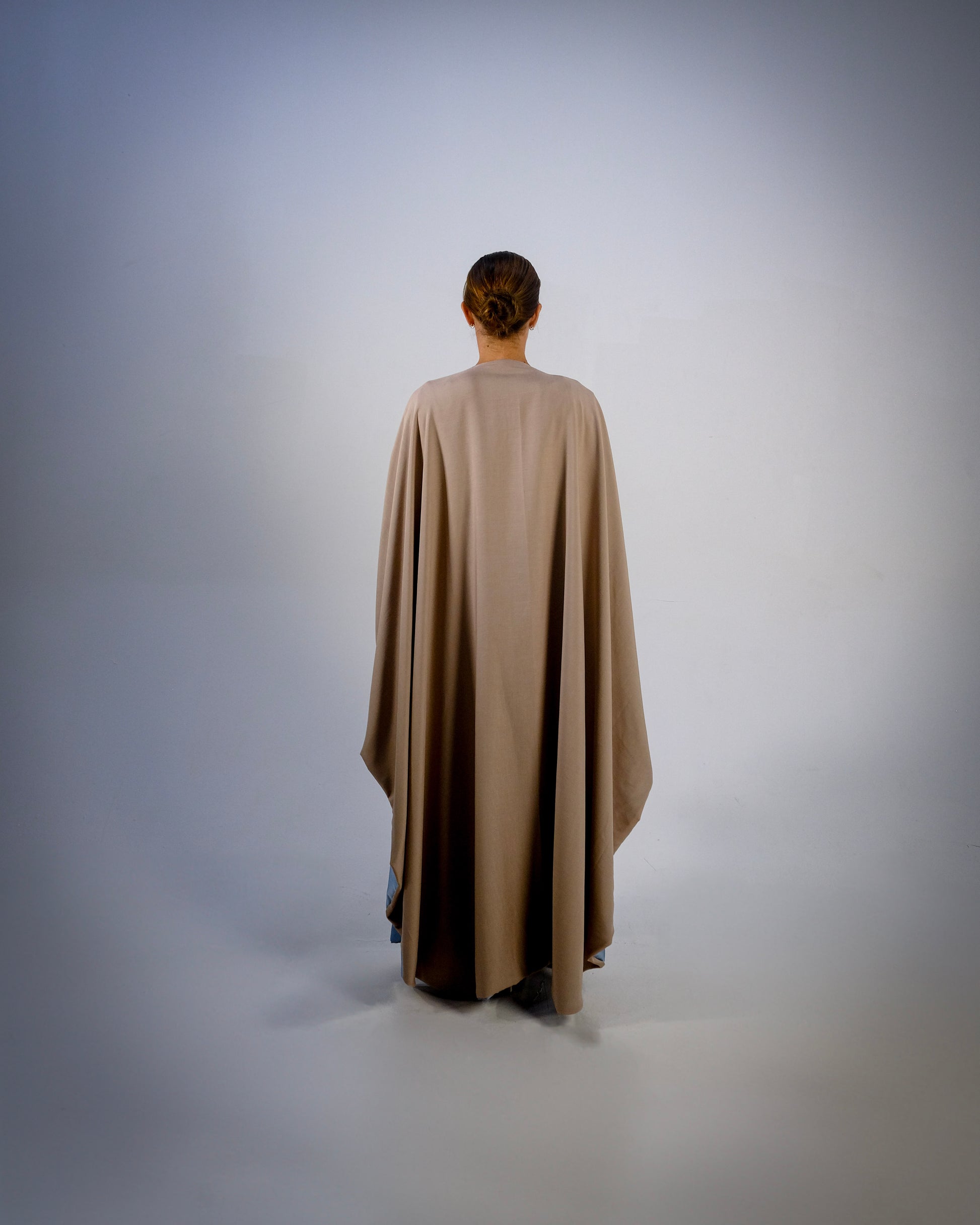 Ocean Blue Silky Satin Reversible Abaya