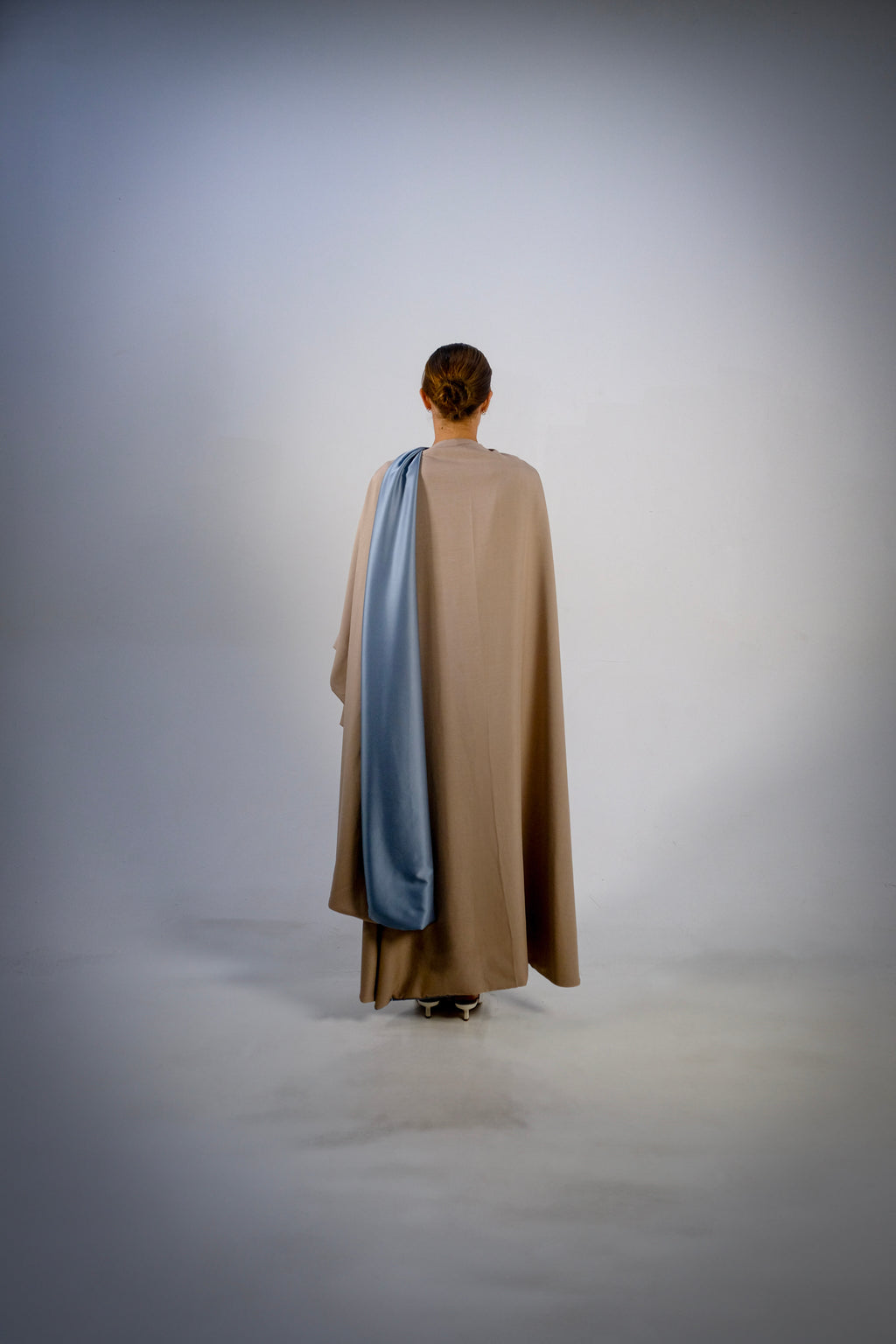 Ocean Blue Silky Satin Reversible Abaya