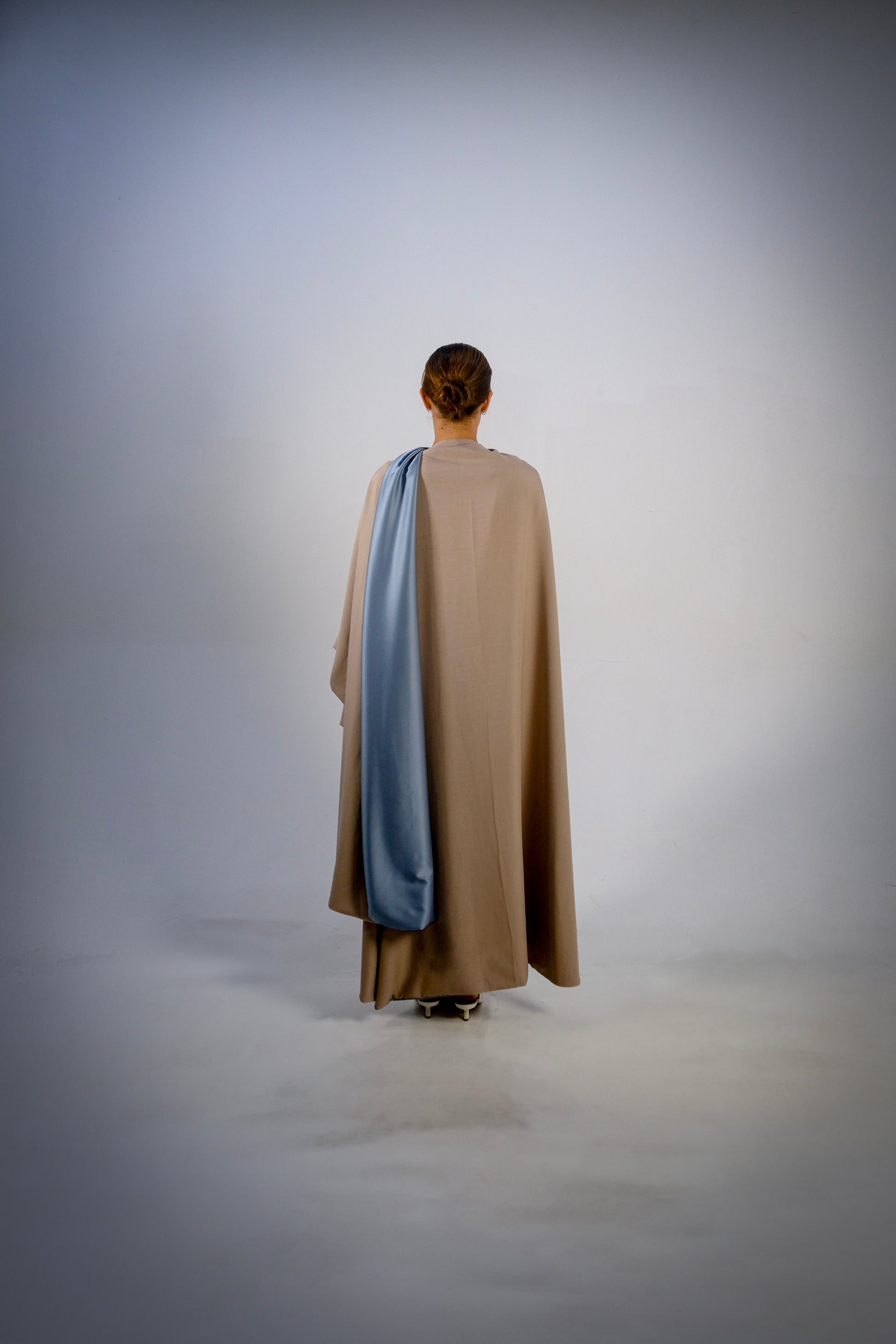 Ocean Blue Silky Satin Reversible Abaya