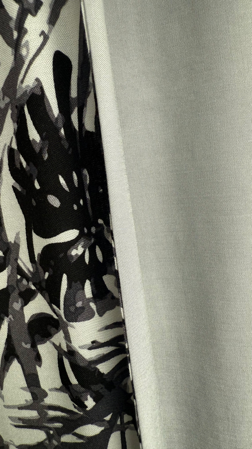 Grey Print Cotton Reversible Abaya - SOLD